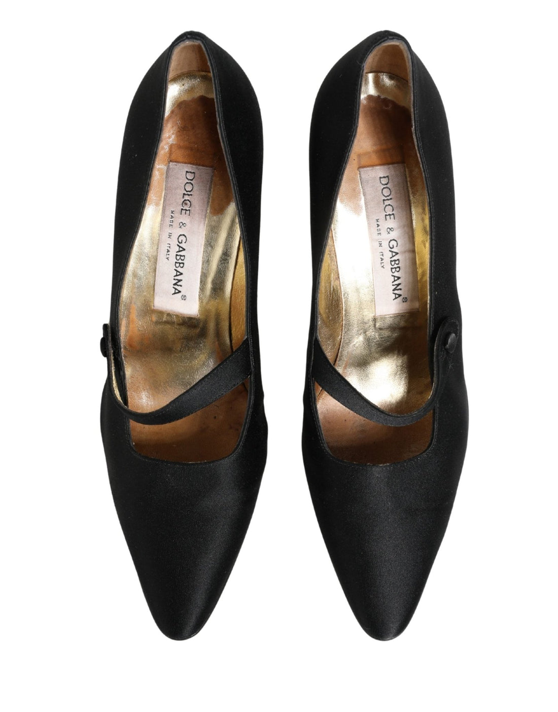 Dolce & Gabbana Black Satin Mary Jane Pumps Shoes - RIMODA