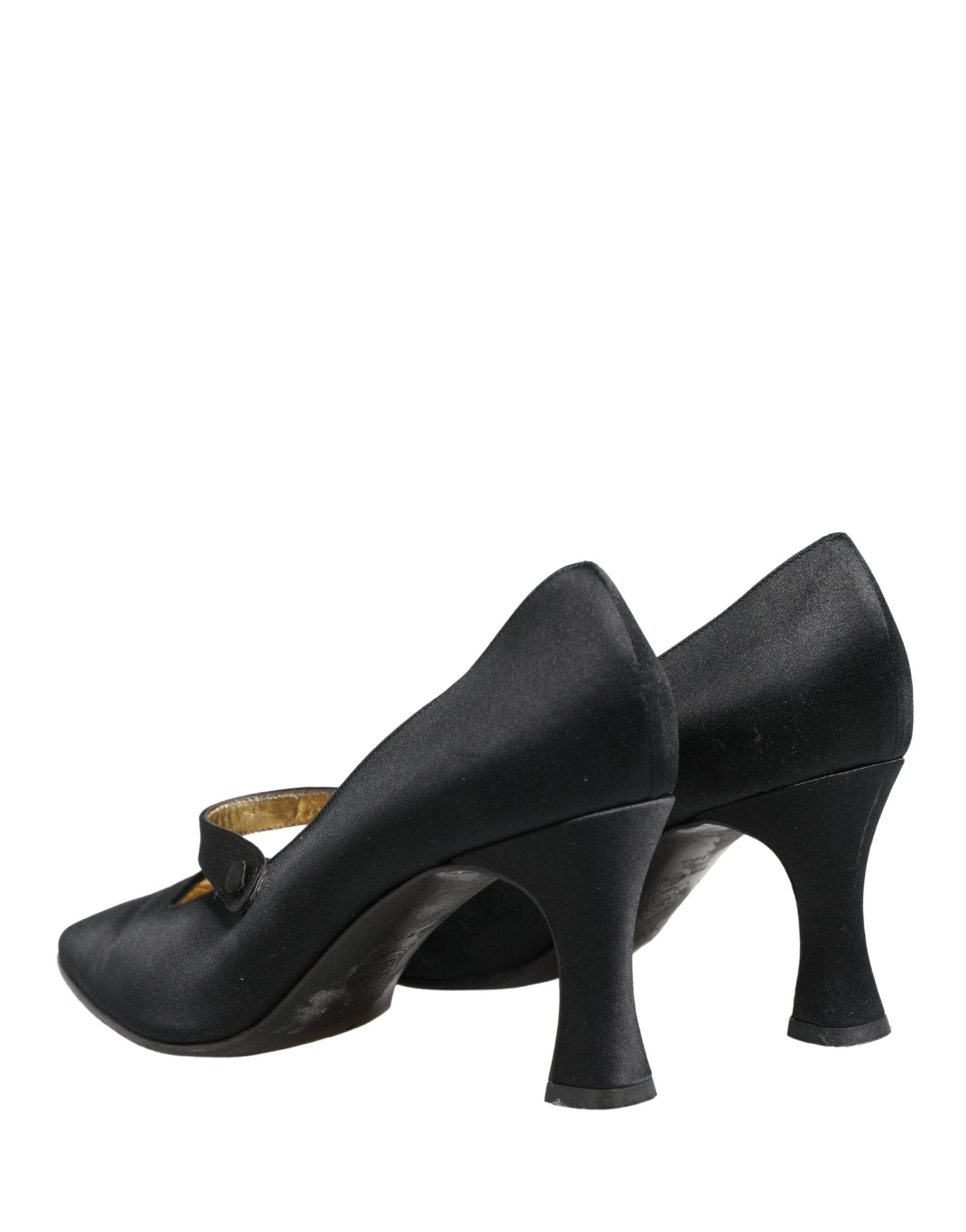 Dolce & Gabbana Black Satin Mary Jane Pumps Shoes - RIMODA