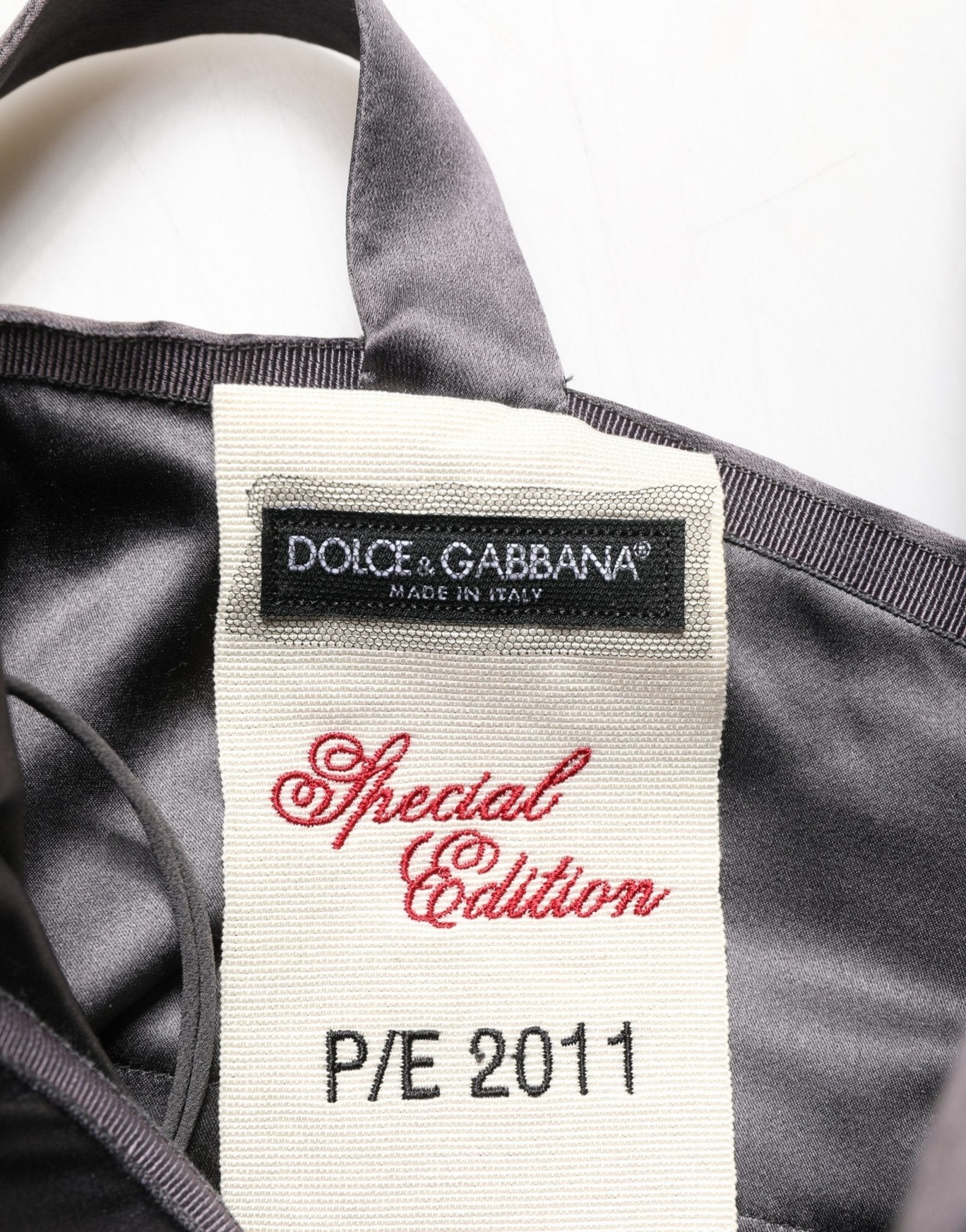 Dolce & Gabbana Black Satin Sleeveless Sweetheart Dress - RIMODA