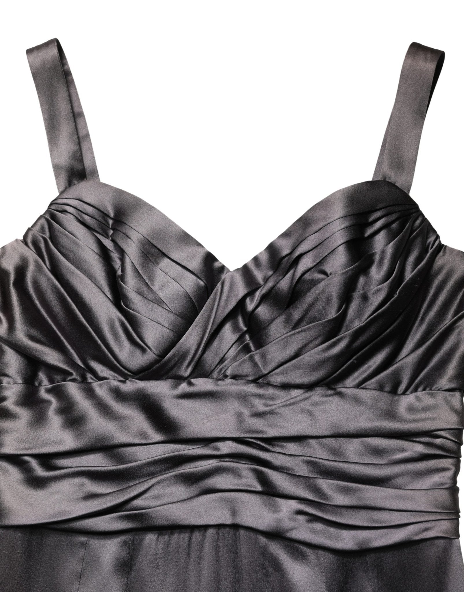 Dolce & Gabbana Black Satin Sleeveless Sweetheart Dress - RIMODA