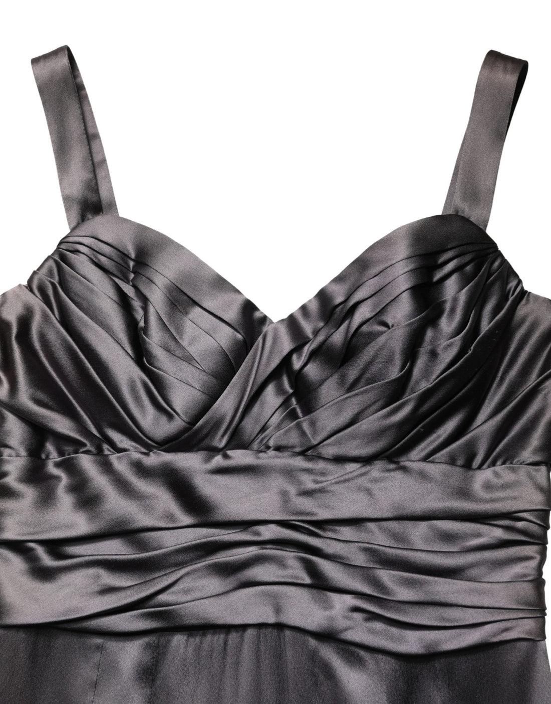 Dolce & Gabbana Black Satin Sleeveless Sweetheart Dress - RIMODA