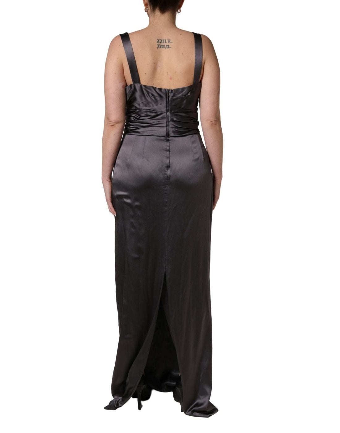 Dolce & Gabbana Black Satin Sleeveless Sweetheart Dress - RIMODA