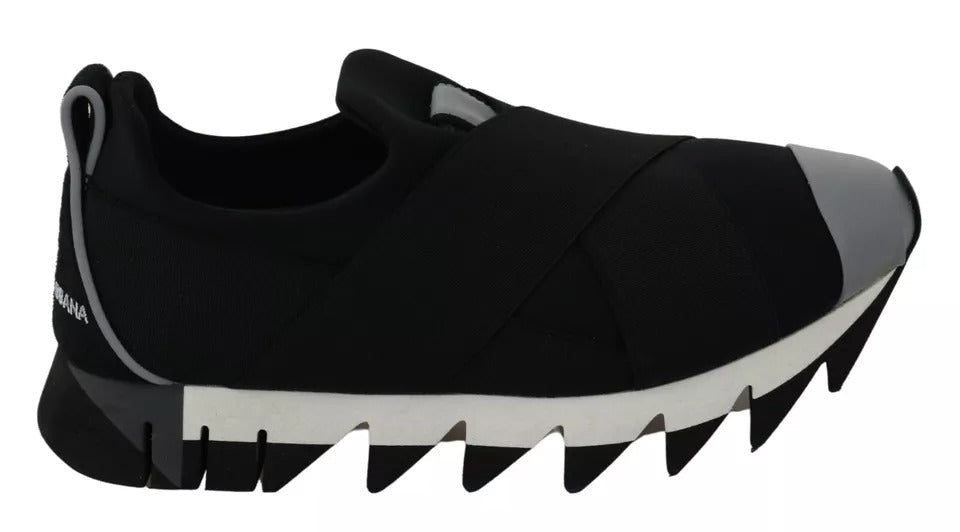 Dolce & Gabbana Black Shark Neoprene Stretch Sneakers Shoes - RIMODA
