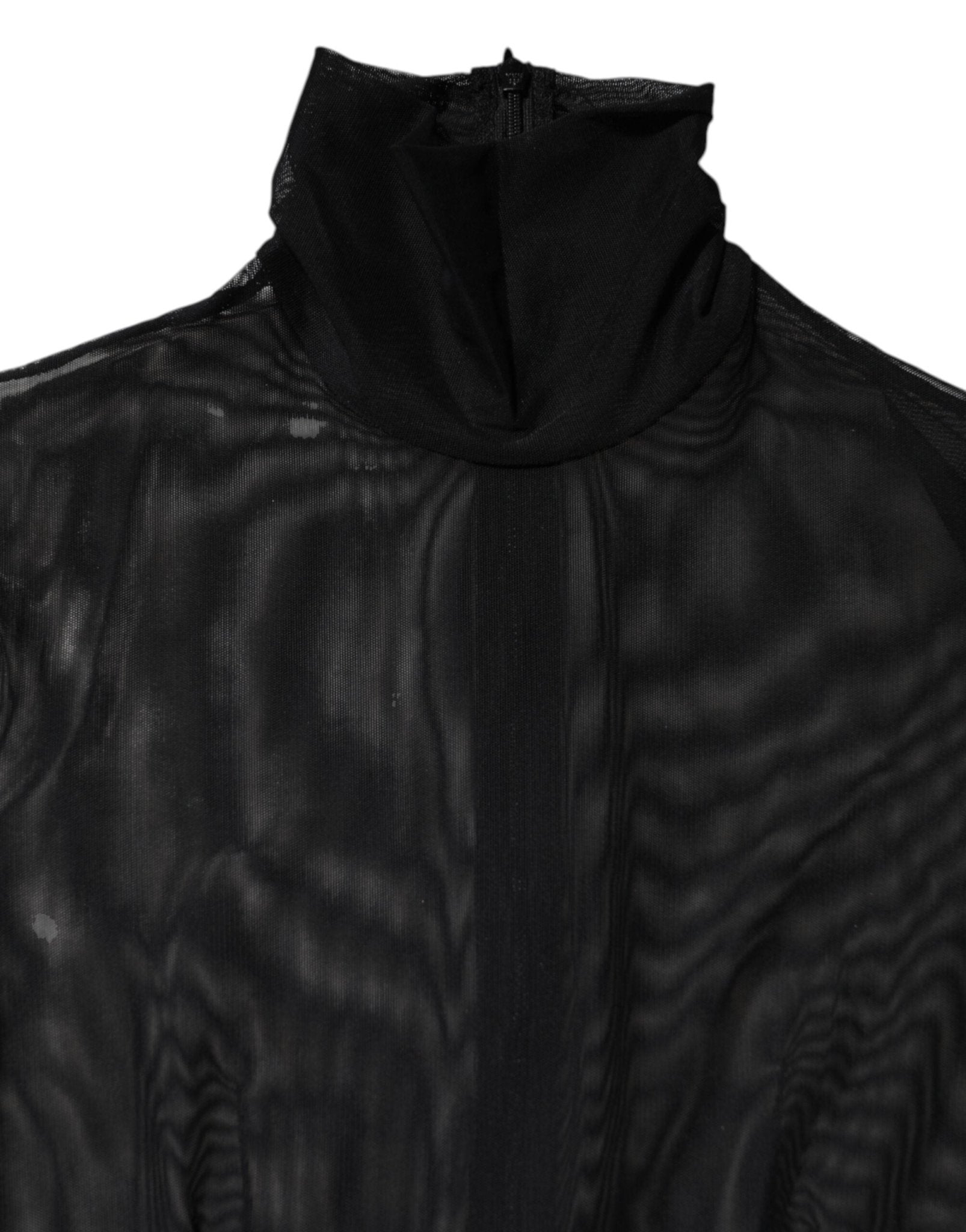 Dolce & Gabbana Black Sheer Mesh Long Sleeve Jumpsuit Bodysuit Dress - RIMODA