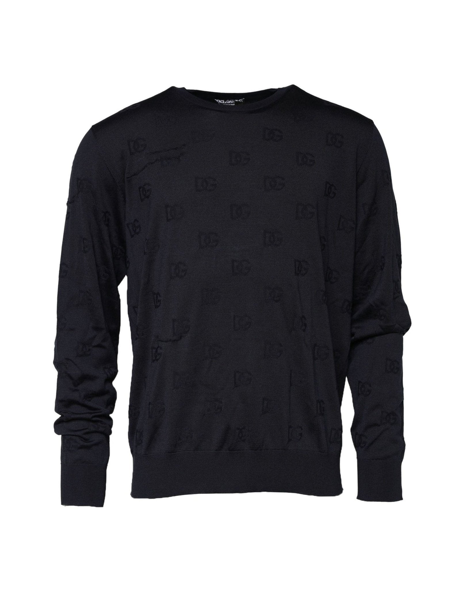 Dolce & Gabbana Black Silk Crew Neck Sweatshirt Sweater - RIMODA
