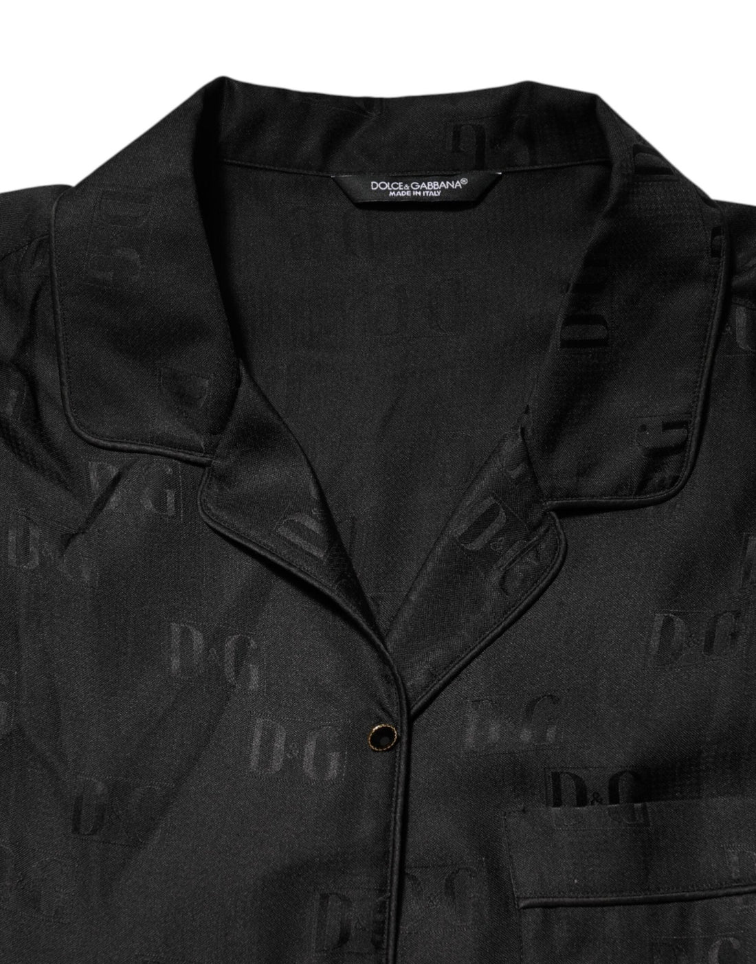 Dolce & Gabbana Black Silk DG Embroidery Long Sleeves Top - RIMODA