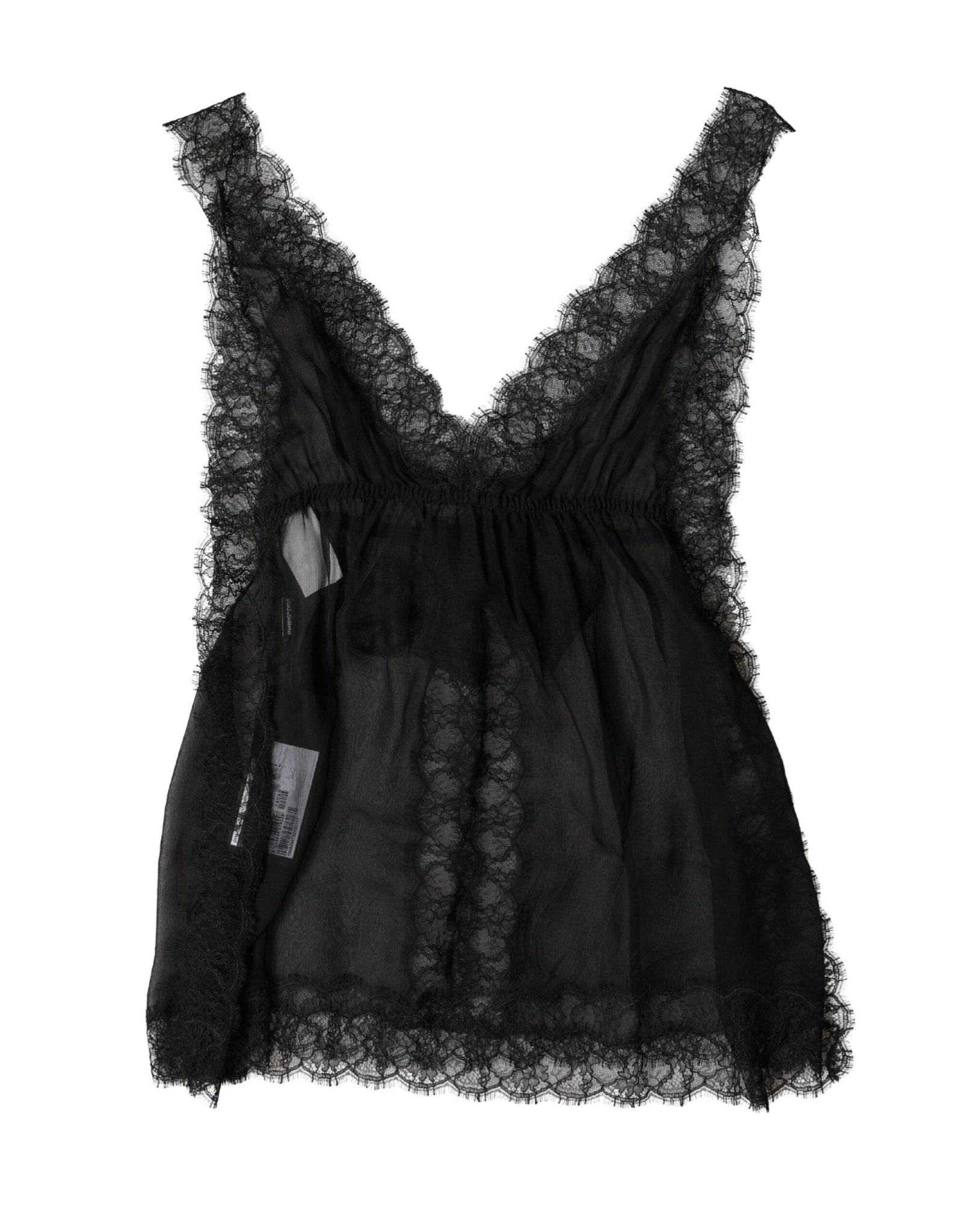 Dolce & Gabbana Black Silk Floral Lace Lingerie Top Underwear - RIMODA