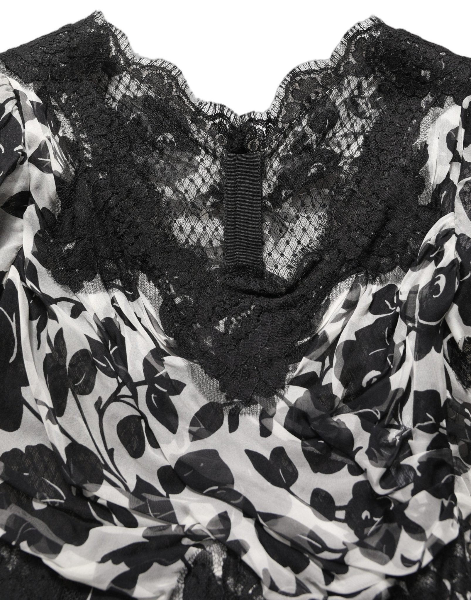 Dolce & Gabbana Black Silk Floral Lace Ricamo Ball Maxi Dress - RIMODA
