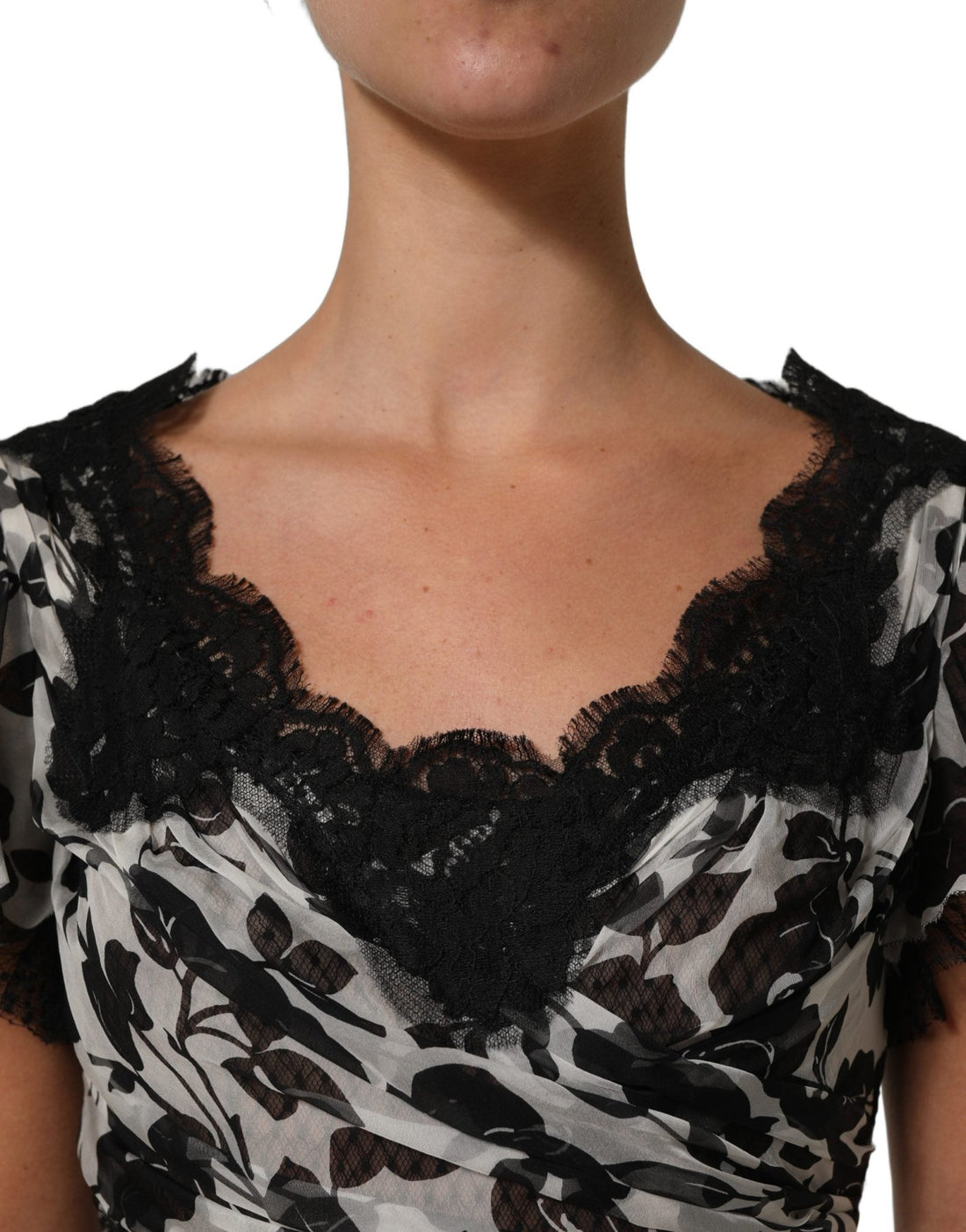 Dolce & Gabbana Black Silk Floral Lace Ricamo Ball Maxi Dress - RIMODA