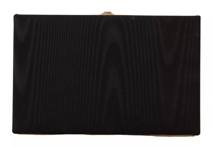 Dolce & Gabbana Black Silk Gold Frame Clutch Evening Party Purse Bag - RIMODA