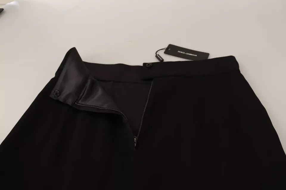 Dolce & Gabbana Black Silk High Waist Mini Pencil Cut Skirt - RIMODA