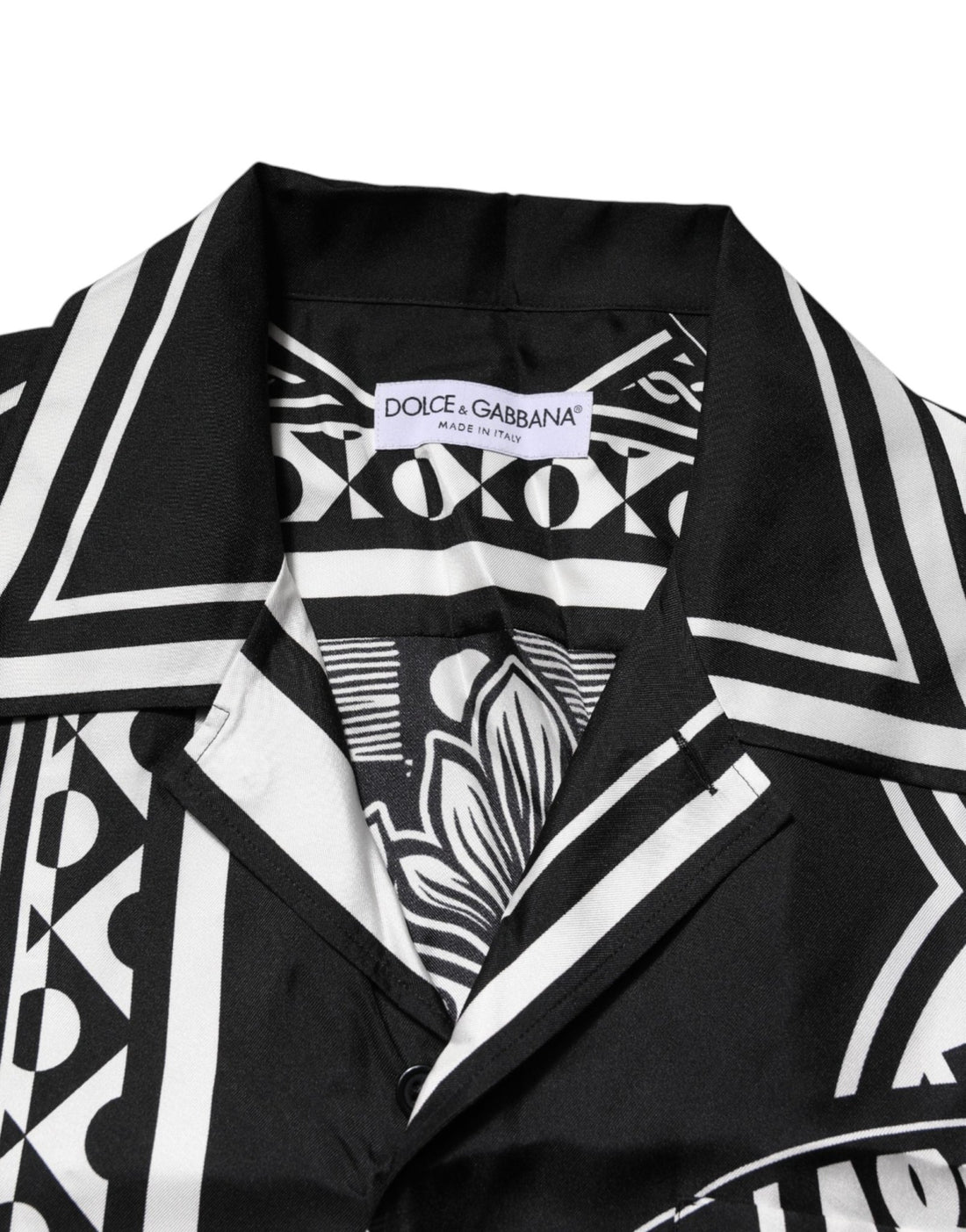 Dolce & Gabbana Black Silk Logo Print Short Sleeves Shirt - RIMODA