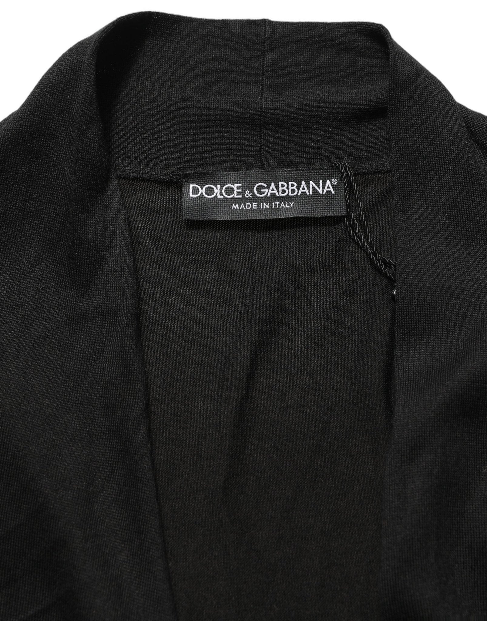 Dolce & Gabbana Black Silk Long Sleeves Draped Blouse Top - RIMODA