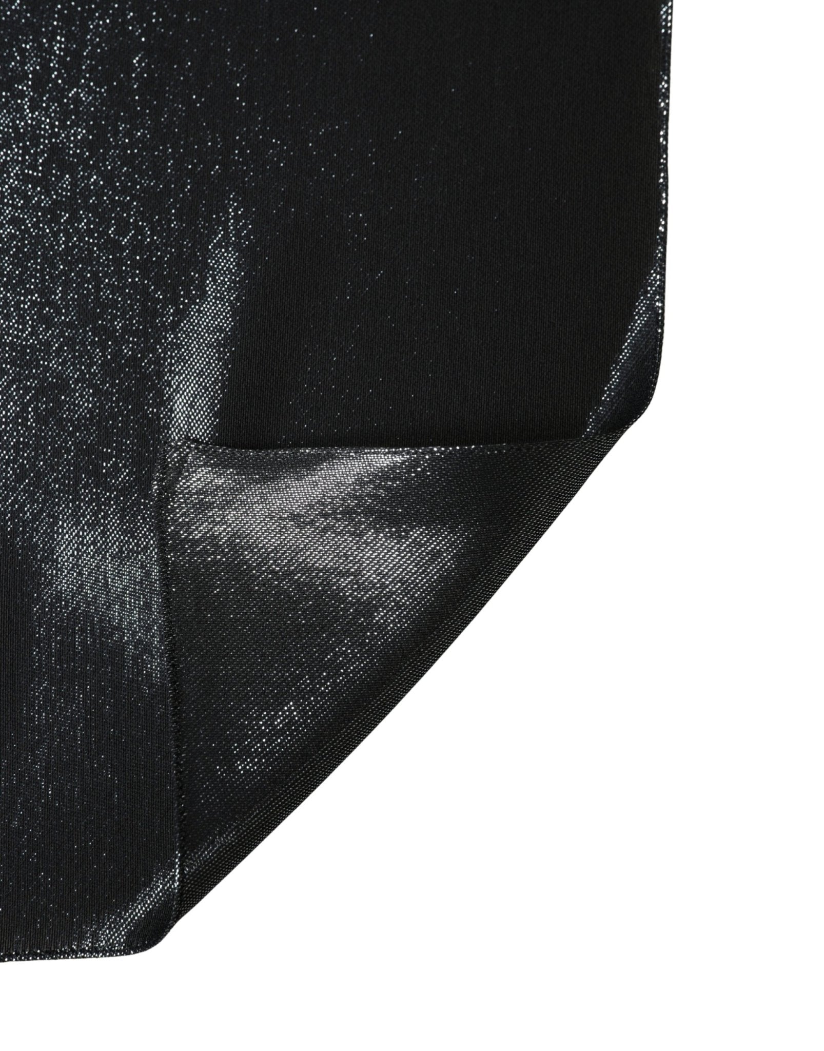 Dolce & Gabbana Black Silk Lurex Foulard Wrap Shawl 119cm x 117.5cm Scarf - RIMODA