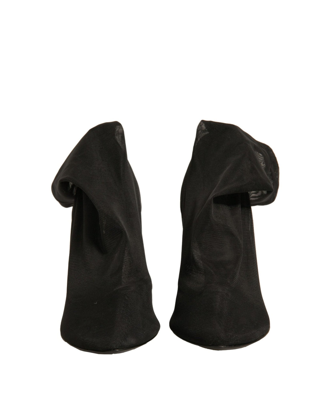 Dolce & Gabbana Black Silk Mesh Sock Style Heels Boots Shoes - RIMODA