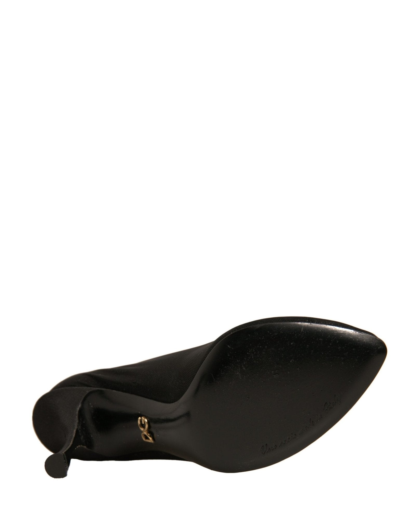 Dolce & Gabbana Black Silk Mesh Sock Style Heels Boots Shoes - RIMODA