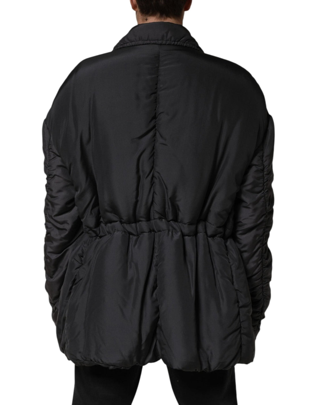Dolce & Gabbana Black Silk Padded Parka Men Coat Jacket - RIMODA