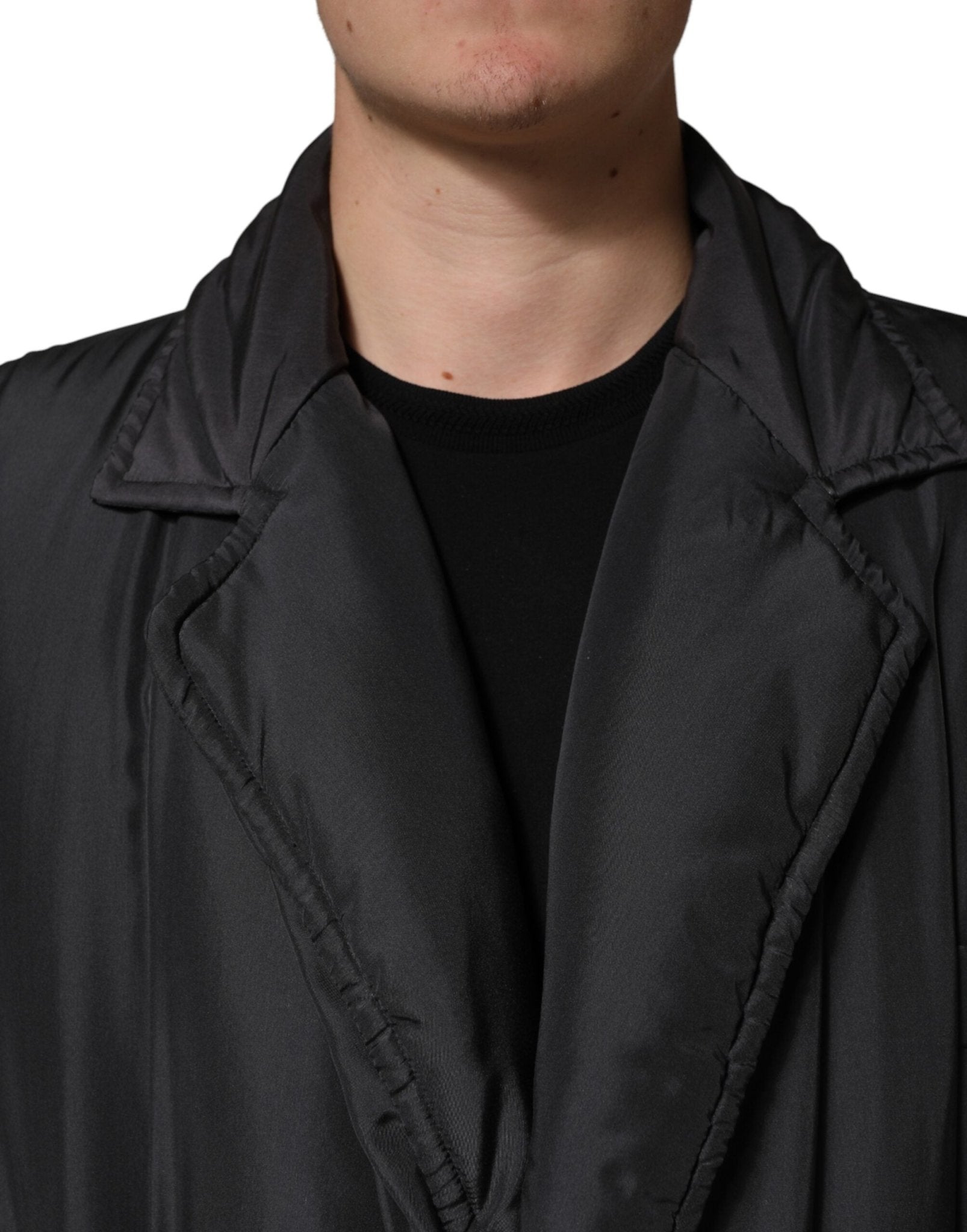 Dolce & Gabbana Black Silk Padded Parka Men Coat Jacket - RIMODA