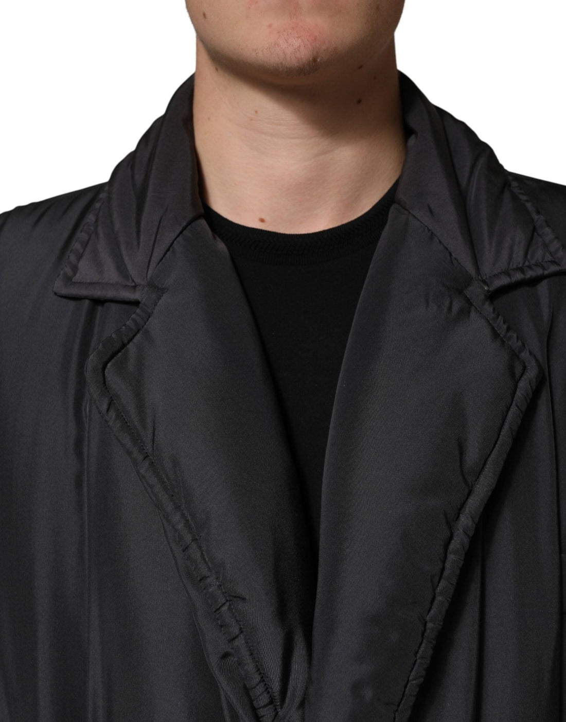 Dolce & Gabbana Black Silk Padded Parka Men Coat Jacket - RIMODA