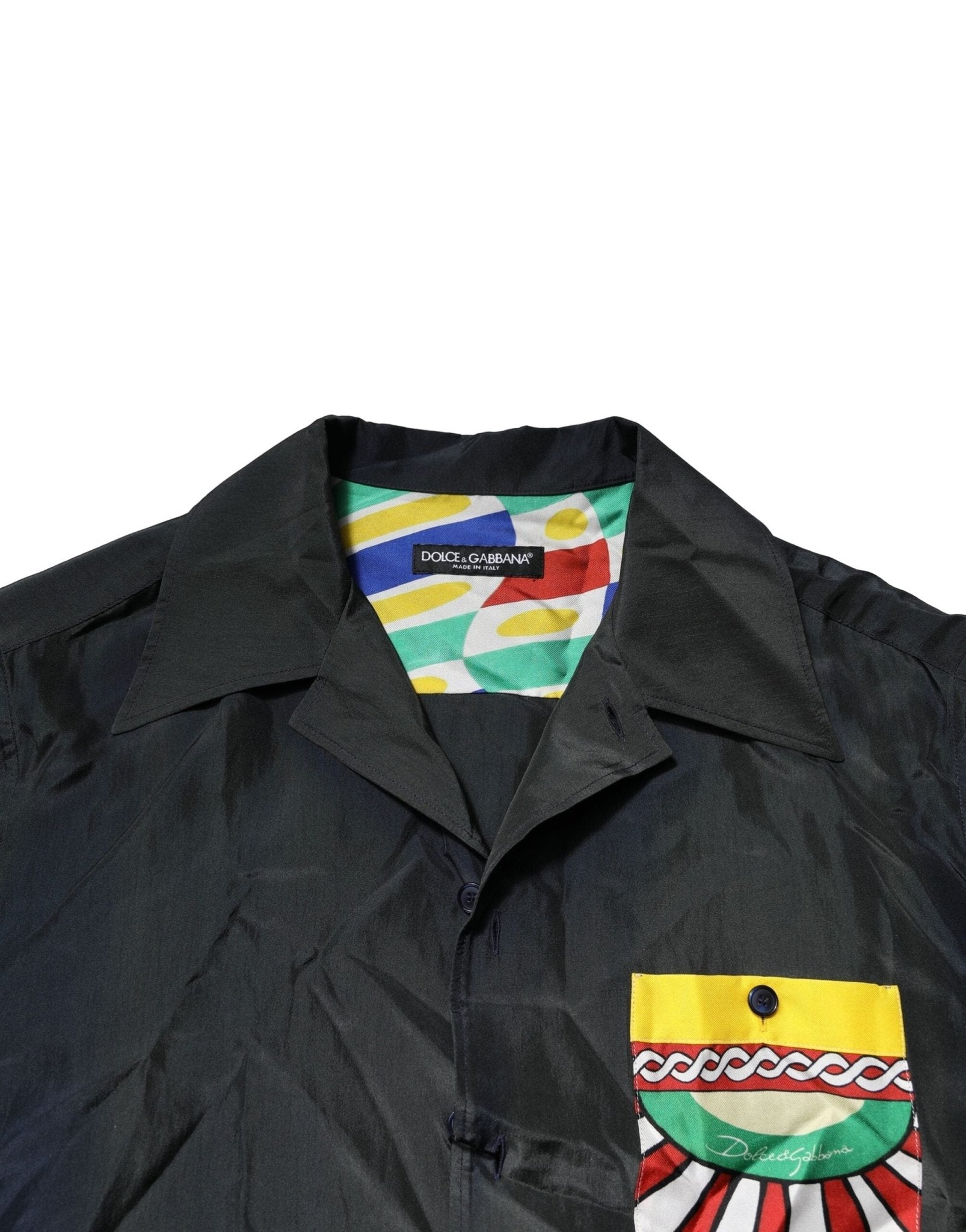 Dolce & Gabbana Black Silk Short Sleeves Men Casual Shirt - RIMODA