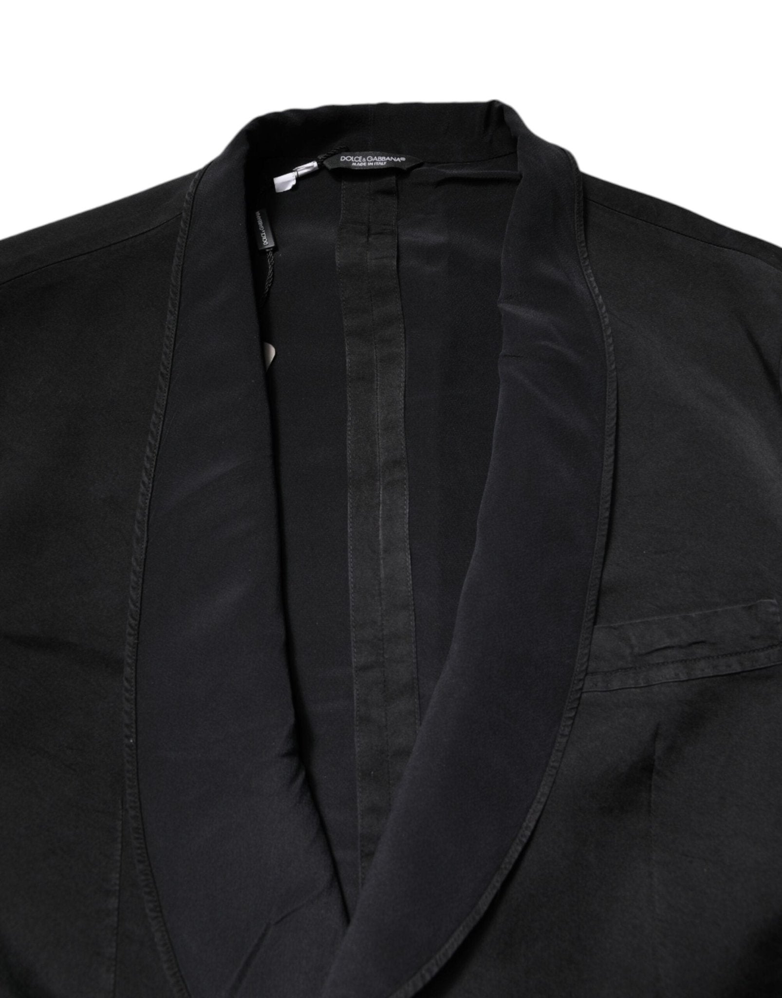 Dolce & Gabbana Black Silk Single Breasted Coat Blazer Suit - RIMODA