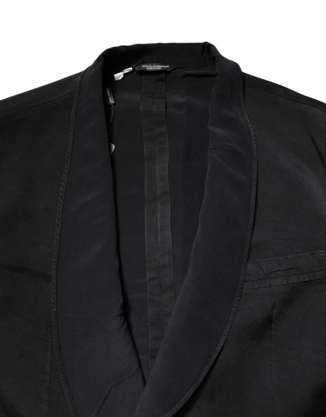 Dolce & Gabbana Black Silk Single Breasted Coat Blazer Suit - RIMODA