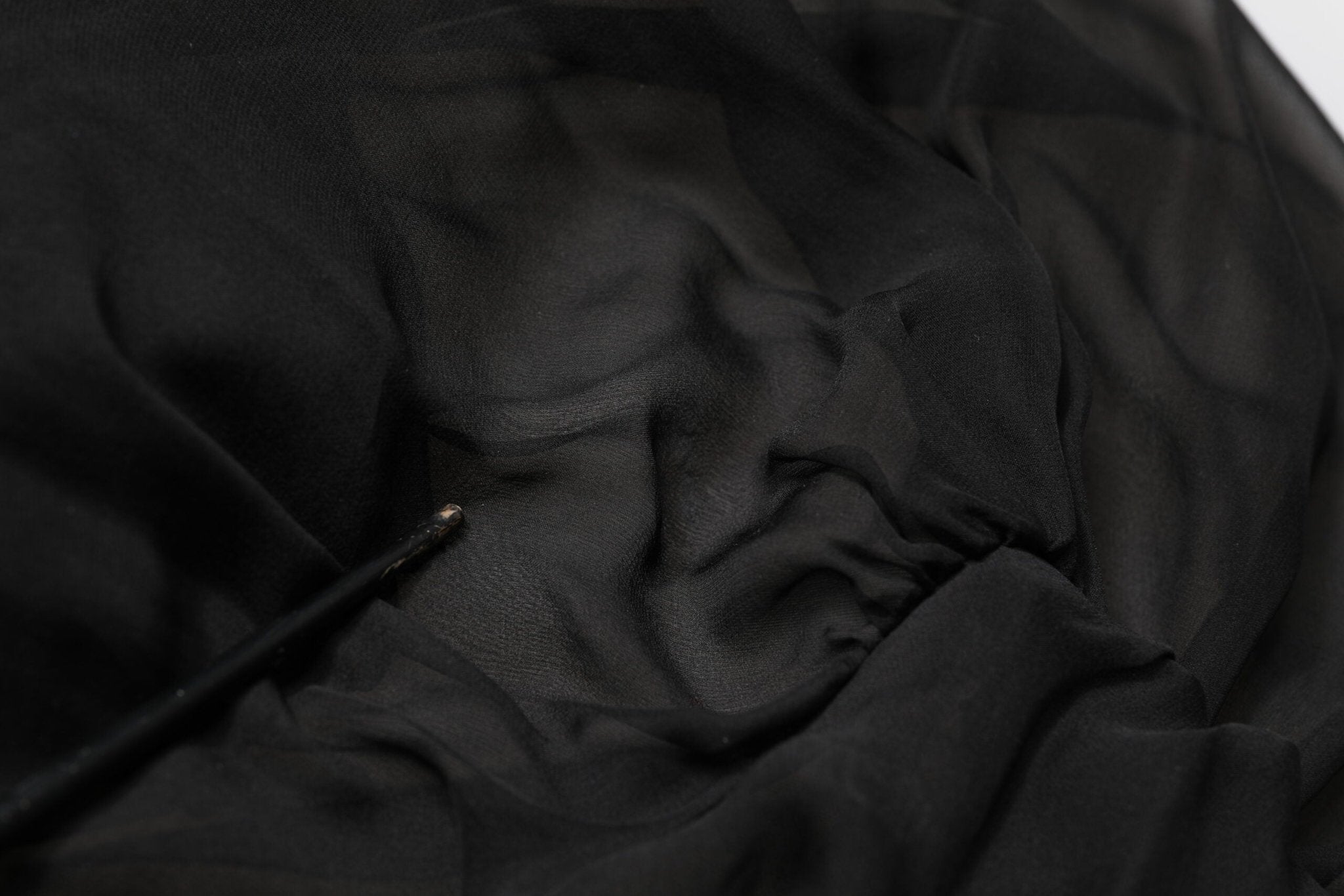 Dolce & Gabbana Black Silk Tulle Long Sleeve V-neck Dress - RIMODA