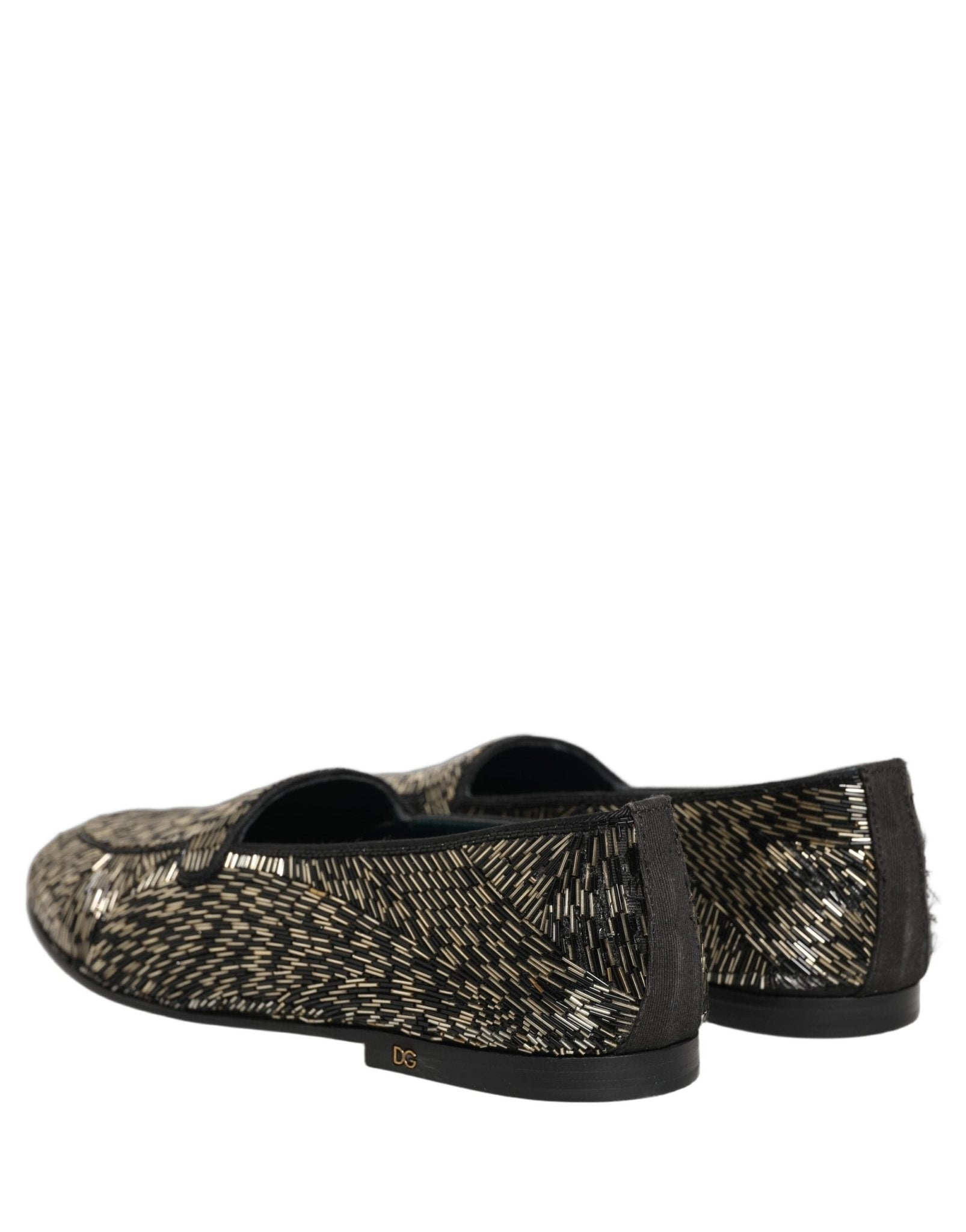 Dolce & Gabbana Black Silver Embellished Dress Loafers Shoes - RIMODA