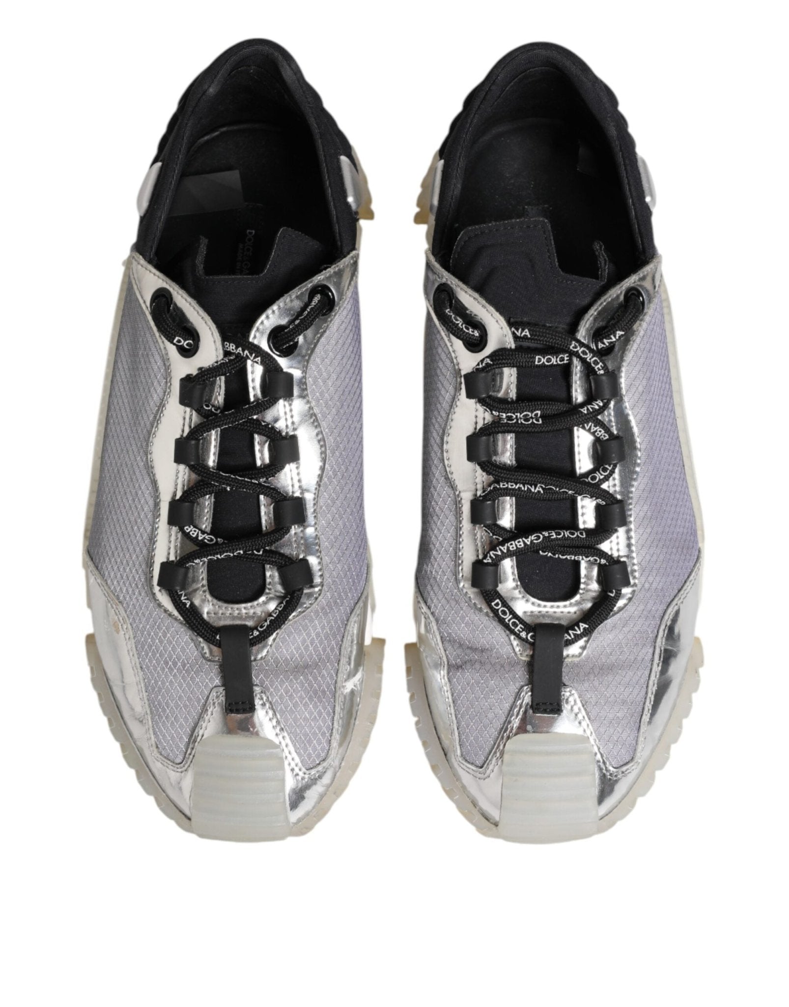 Dolce & Gabbana Black Silver NS1 Men Low Top Sneakers Shoes - RIMODA