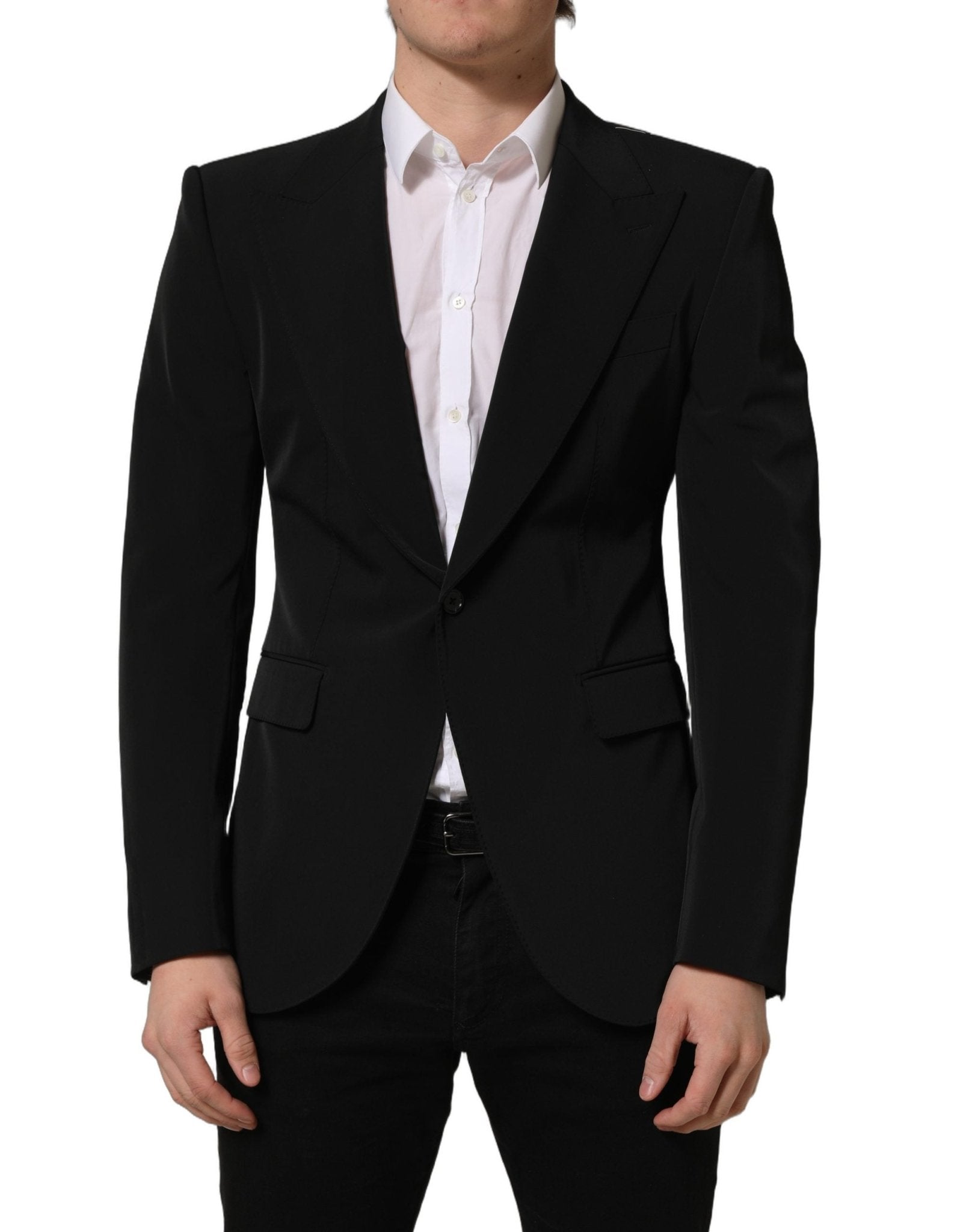 Dolce & Gabbana Black Single Breasted One Button Coat Blazer - RIMODA