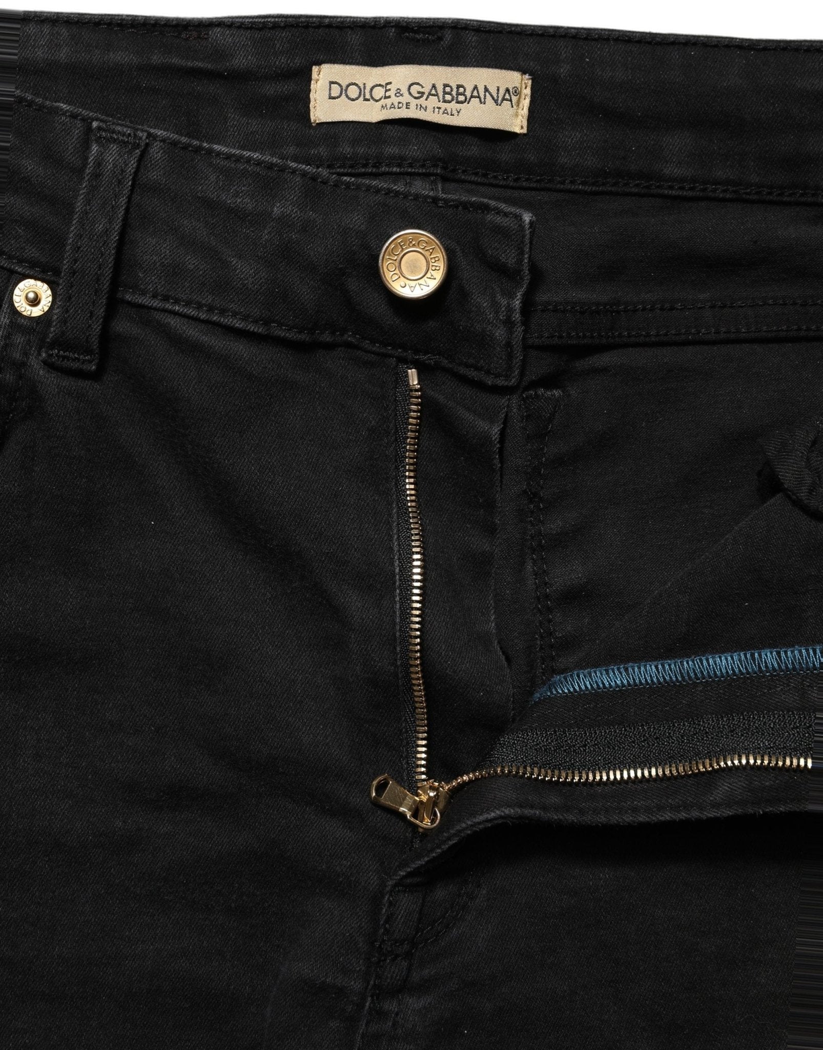 Dolce & Gabbana Black Skinny Cotton Low Waist Denim Jeans - RIMODA