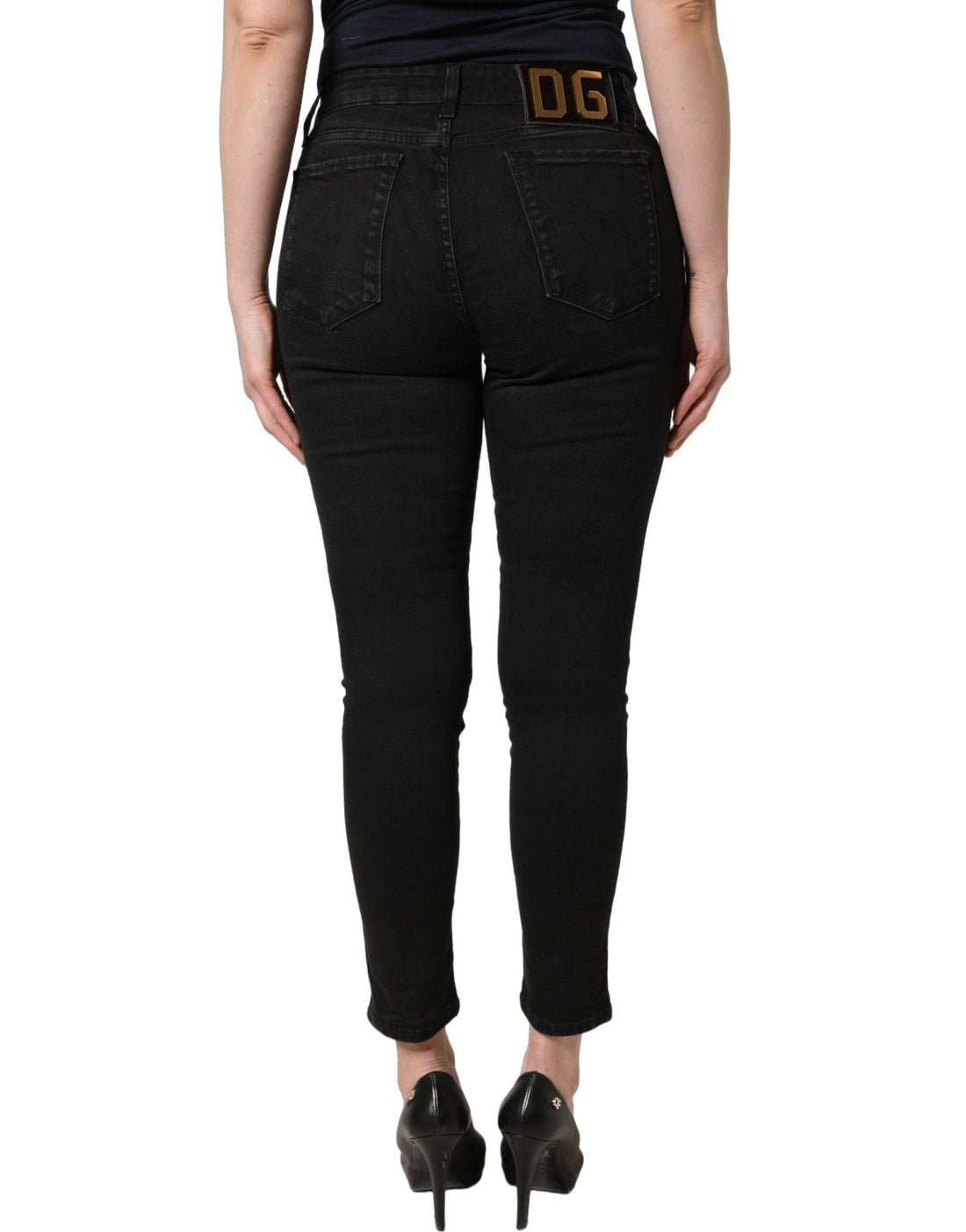 Dolce & Gabbana Black Skinny Cotton Low Waist Denim Jeans - RIMODA