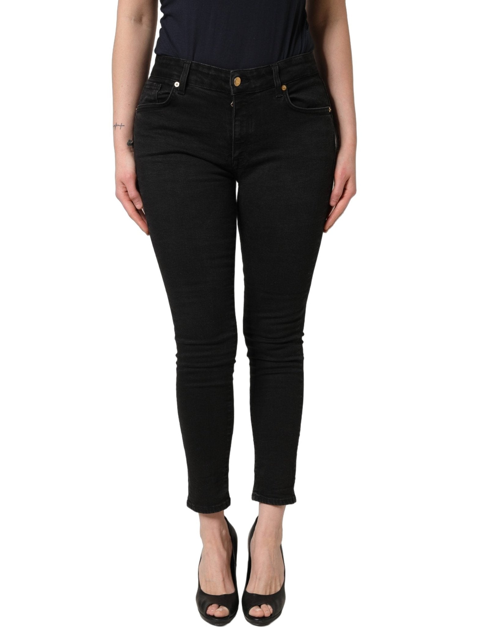 Dolce & Gabbana Black Skinny Cotton Low Waist Denim Jeans - RIMODA