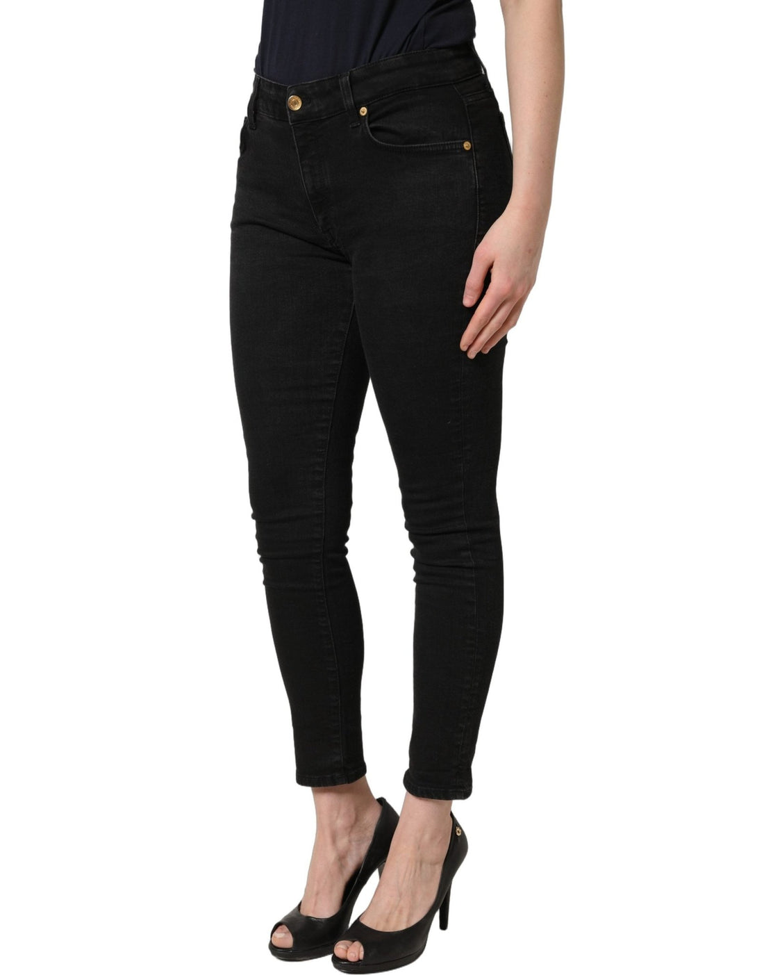 Dolce & Gabbana Black Skinny Cotton Low Waist Denim Jeans - RIMODA