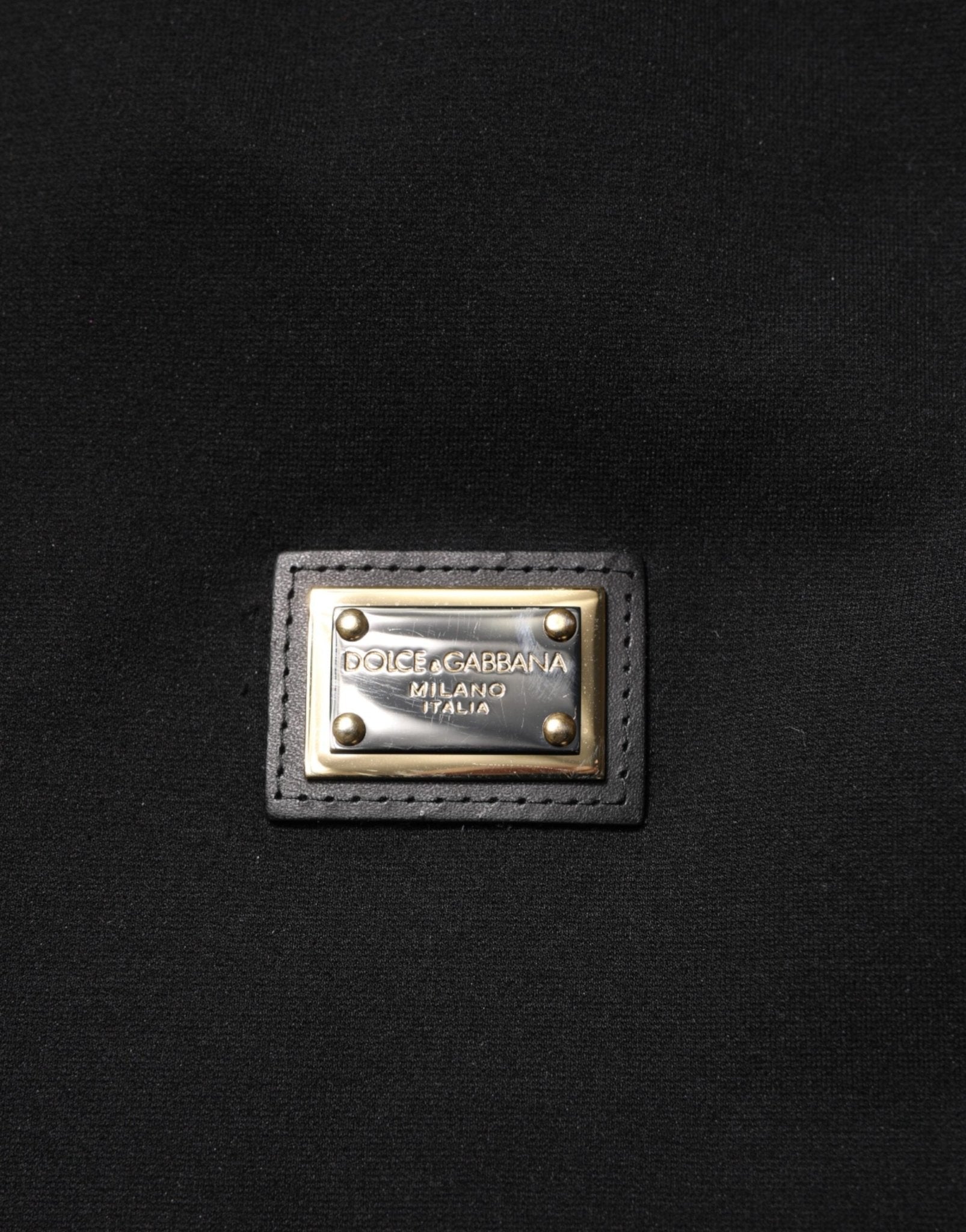 Dolce & Gabbana Black Sleeveless Hooded Logo Plaque Jacket - RIMODA