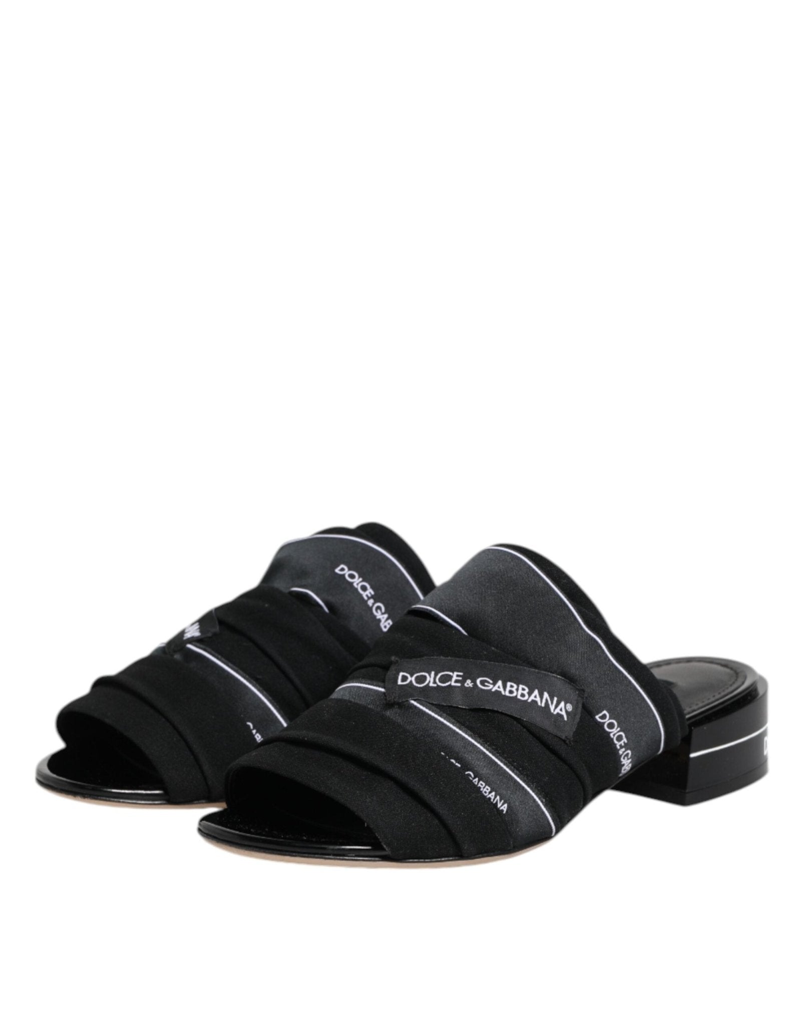 Dolce & Gabbana Black Slides Slip On Sandals Shoes - RIMODA