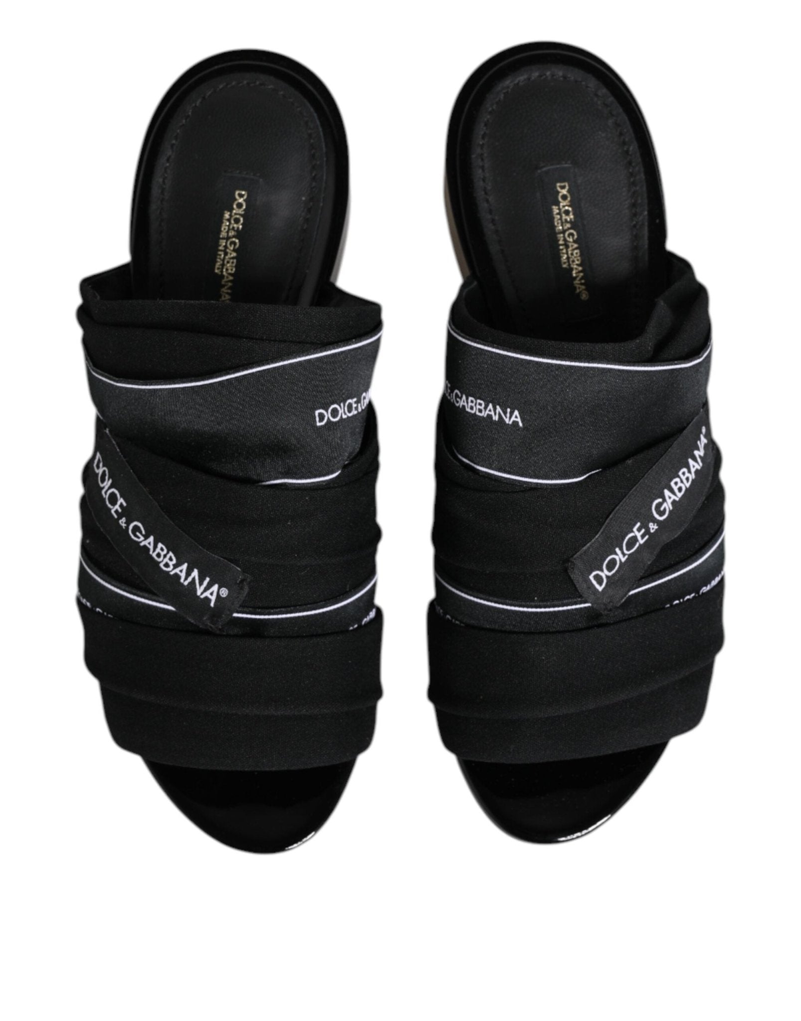 Dolce & Gabbana Black Slides Slip On Sandals Shoes - RIMODA