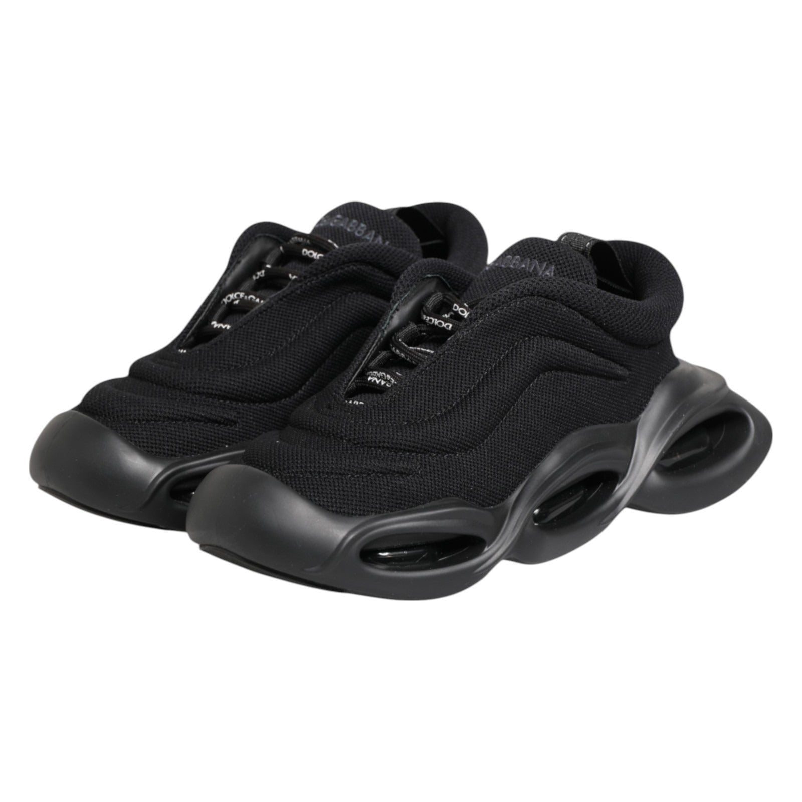Dolce & Gabbana Black Slip On Low Top Wave Sneakers Shoes - RIMODA