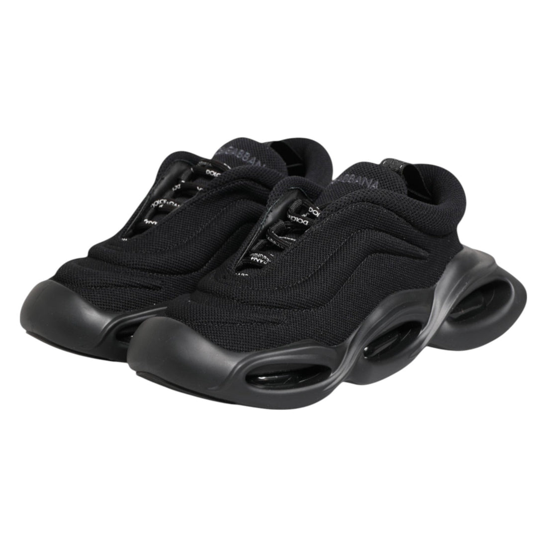 Dolce & Gabbana Black Slip On Low Top Wave Sneakers Shoes - RIMODA