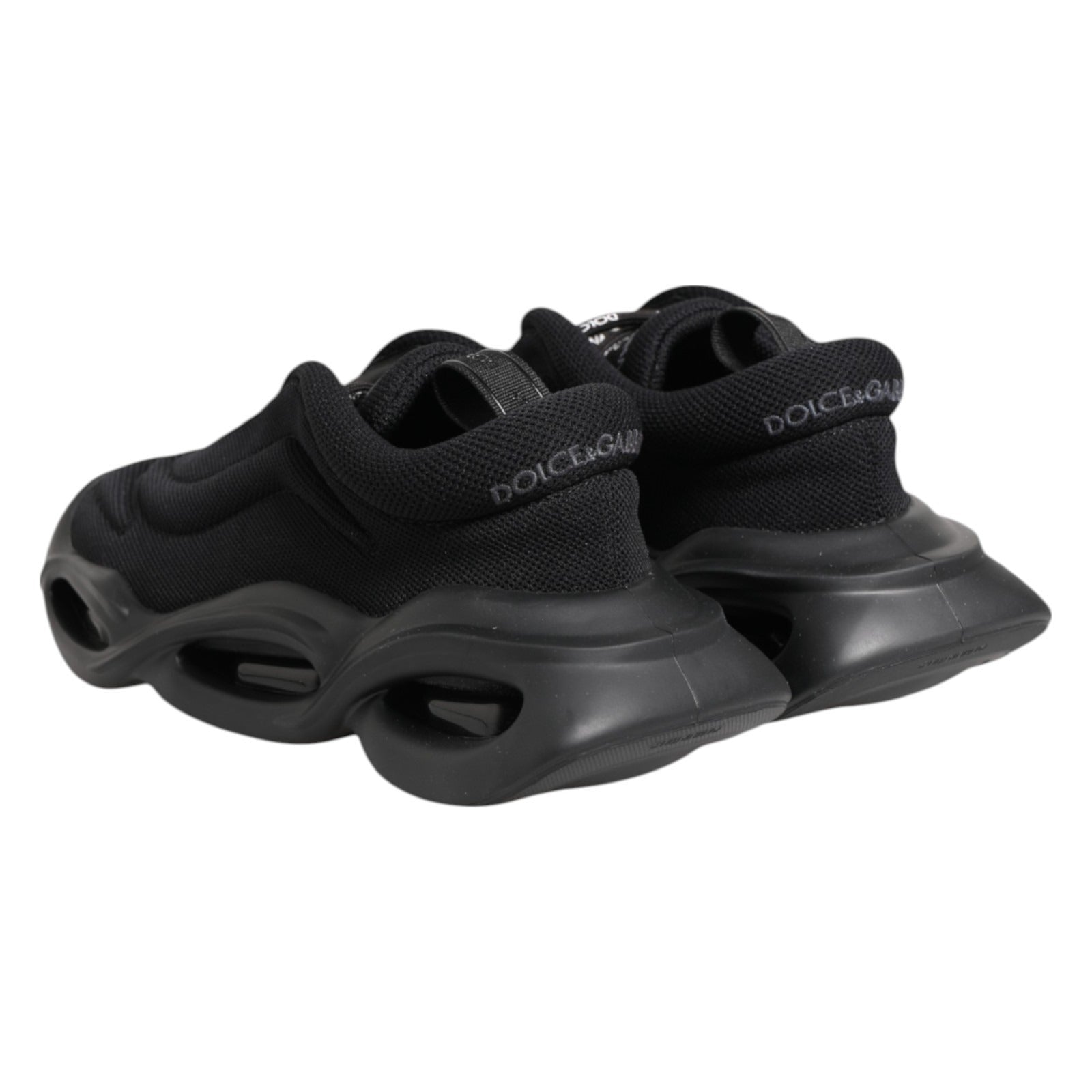 Dolce & Gabbana Black Slip On Low Top Wave Sneakers Shoes - RIMODA