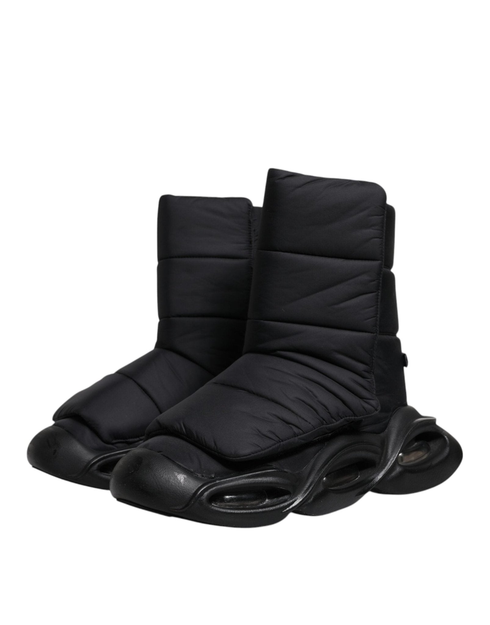 Dolce & Gabbana Black Slip On Wave Quilted Sneakers Shoes - RIMODA