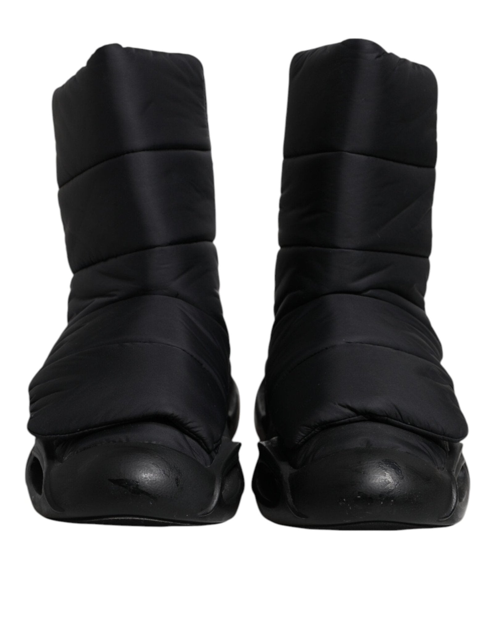 Dolce & Gabbana Black Slip On Wave Quilted Sneakers Shoes - RIMODA