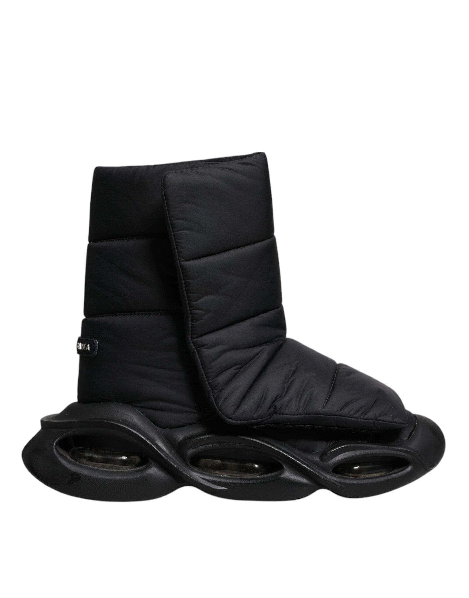 Dolce & Gabbana Black Slip On Wave Quilted Sneakers Shoes - RIMODA