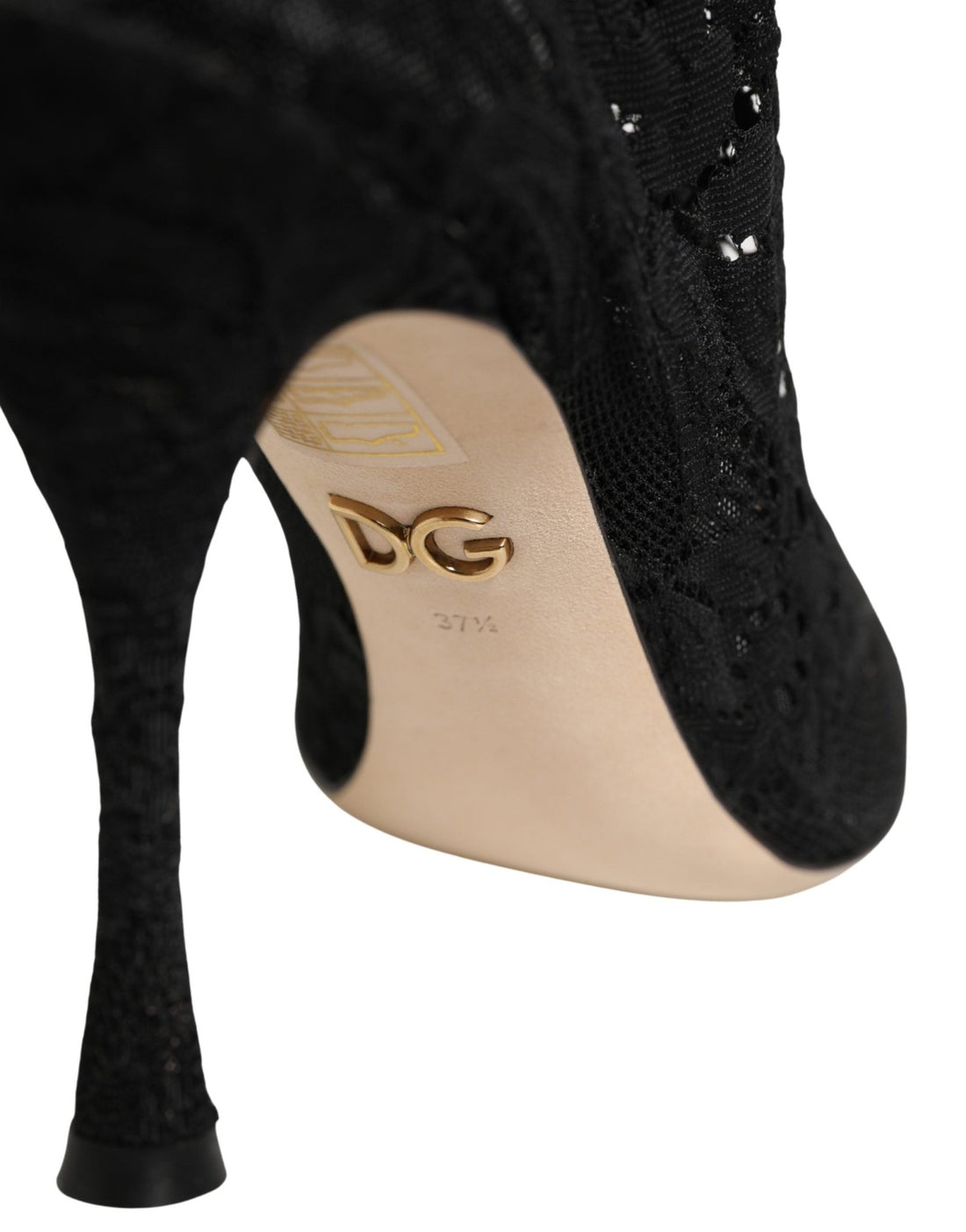 Dolce & Gabbana Black Socks Taormina Lace Pumps Boots Shoes - RIMODA