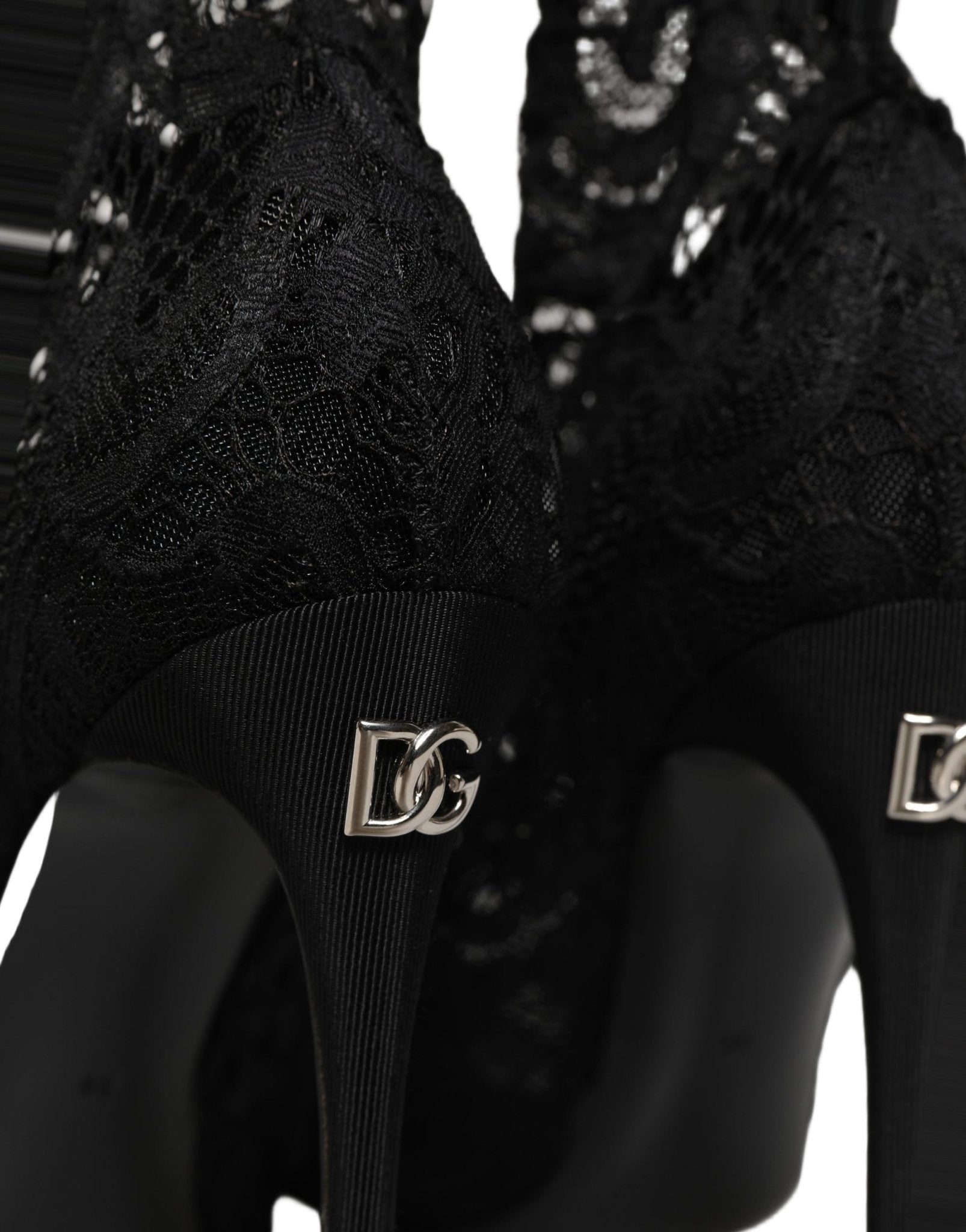 Dolce & Gabbana Black Socks Taormina Lace Pumps Boots Shoes - RIMODA