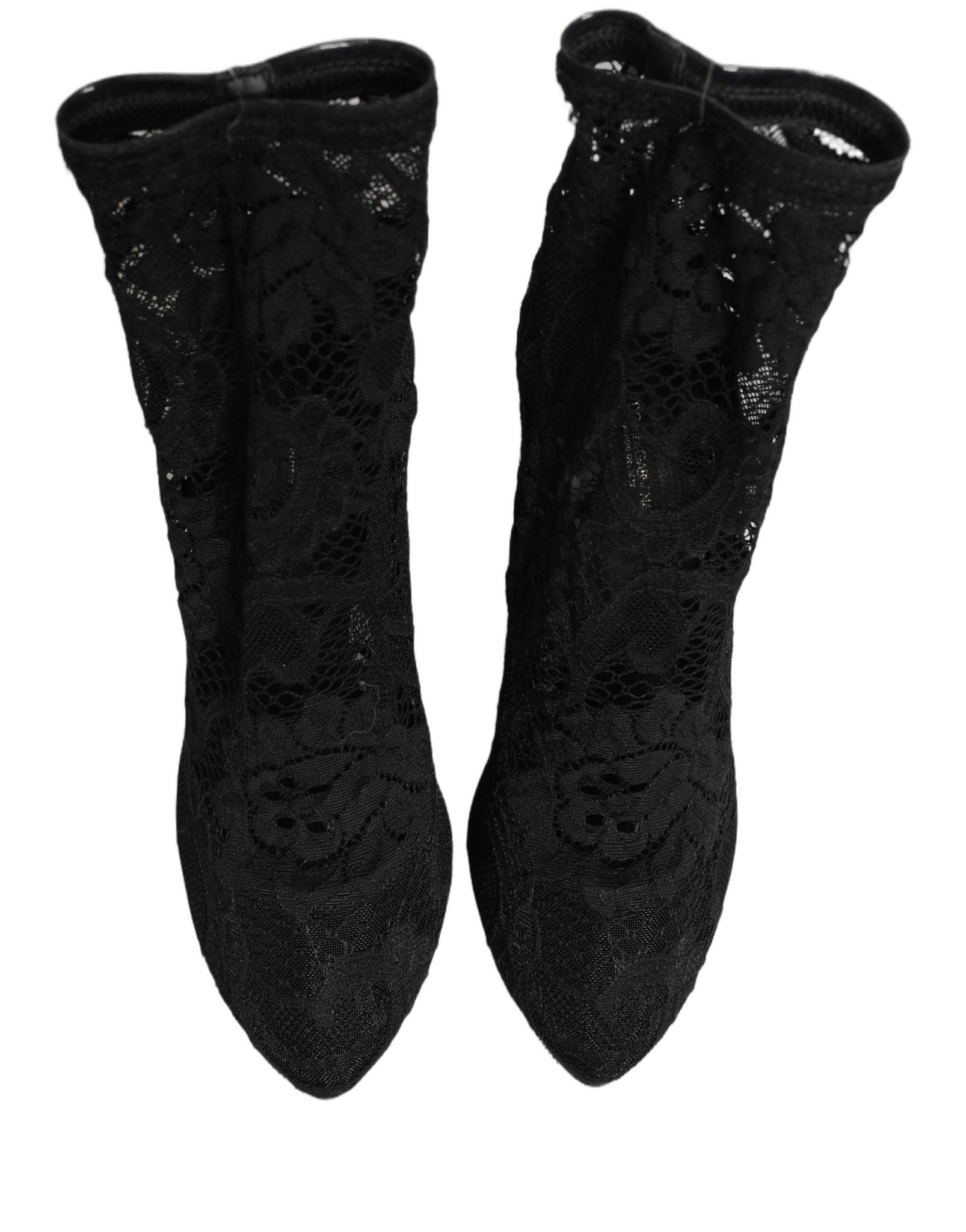 Dolce & Gabbana Black Socks Taormina Lace Pumps Boots Shoes - RIMODA