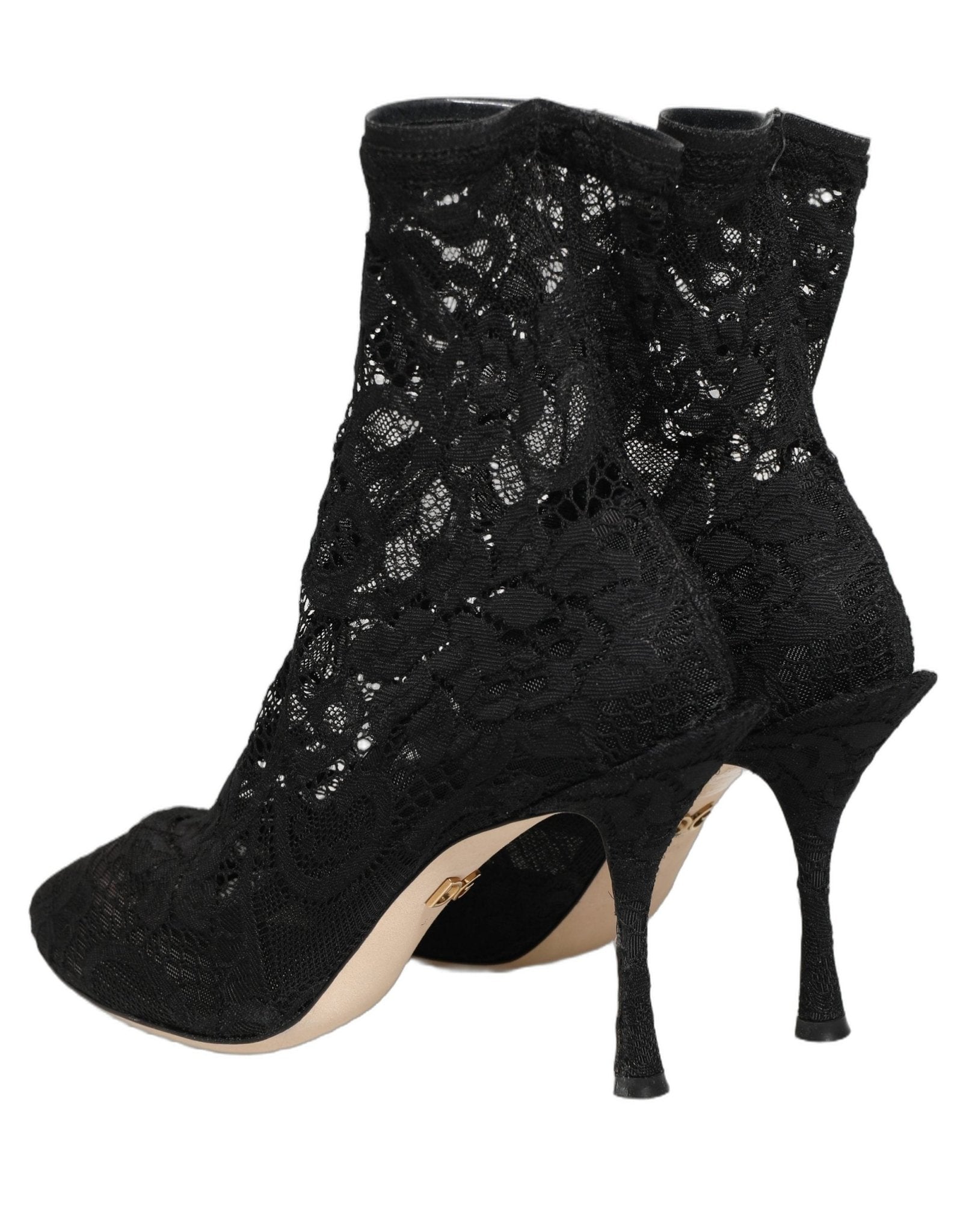 Dolce & Gabbana Black Socks Taormina Lace Pumps Boots Shoes - RIMODA