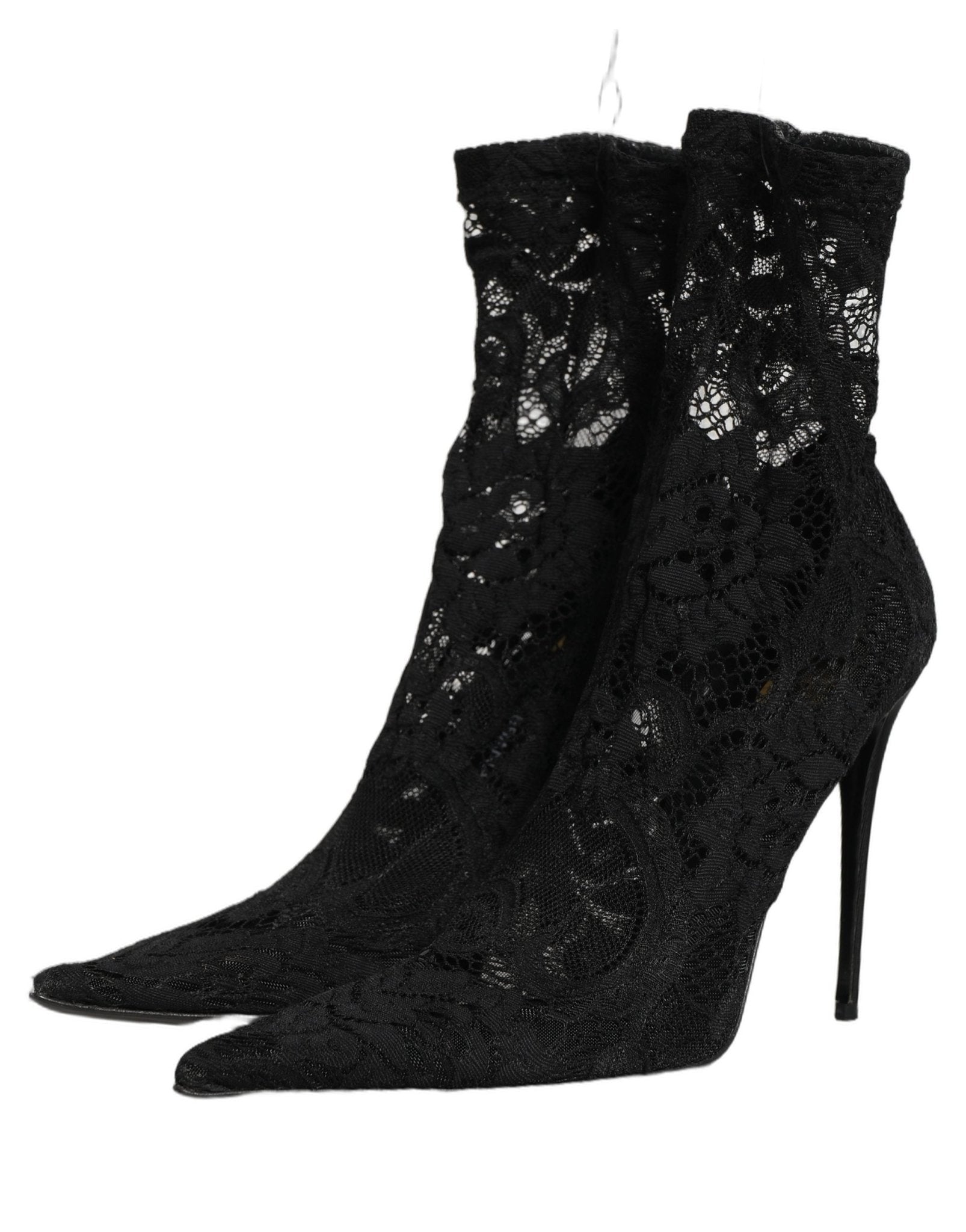 Dolce & Gabbana Black Socks Taormina Lace Pumps Boots Shoes - RIMODA