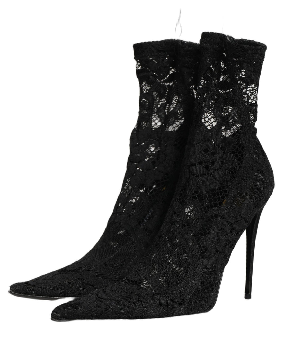 Dolce & Gabbana Black Socks Taormina Lace Pumps Boots Shoes - RIMODA
