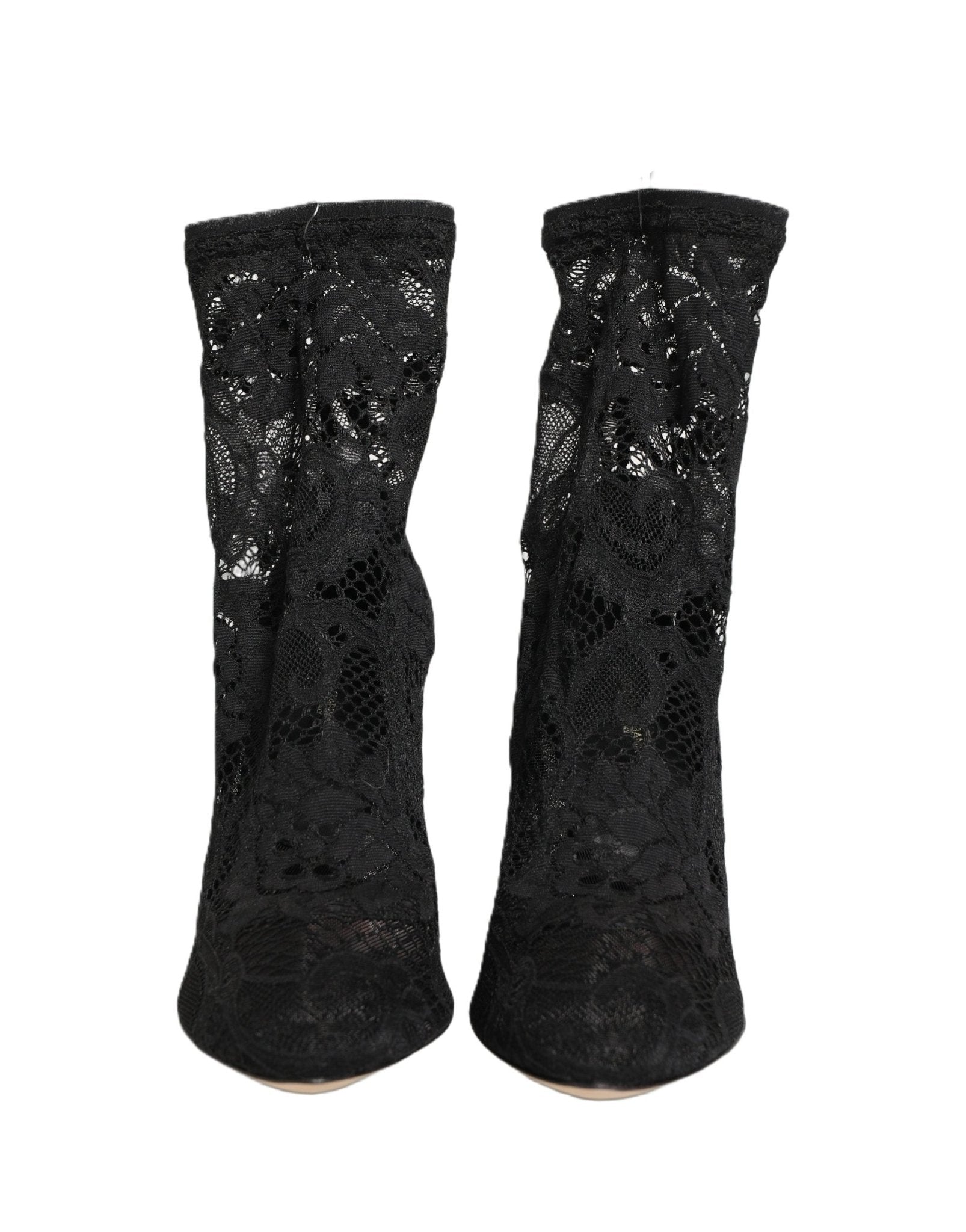 Dolce & Gabbana Black Socks Taormina Lace Pumps Boots Shoes - RIMODA